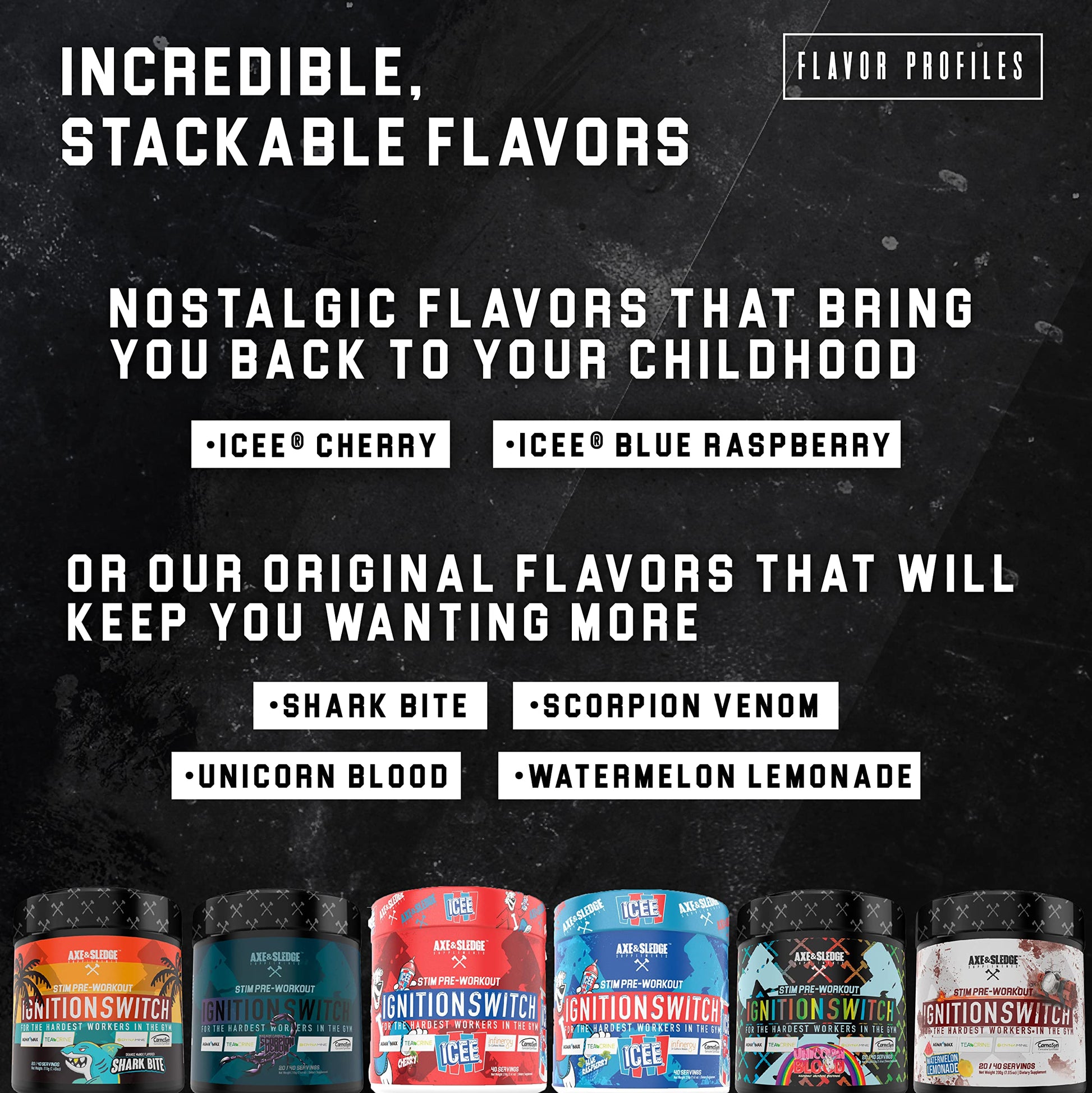 Ignition Switch Pre-Workout with CarnoSyn, TeaCrine, Infinergy, and AgmaMax, Long Lasting Axe & Sledge buy supplements canada
