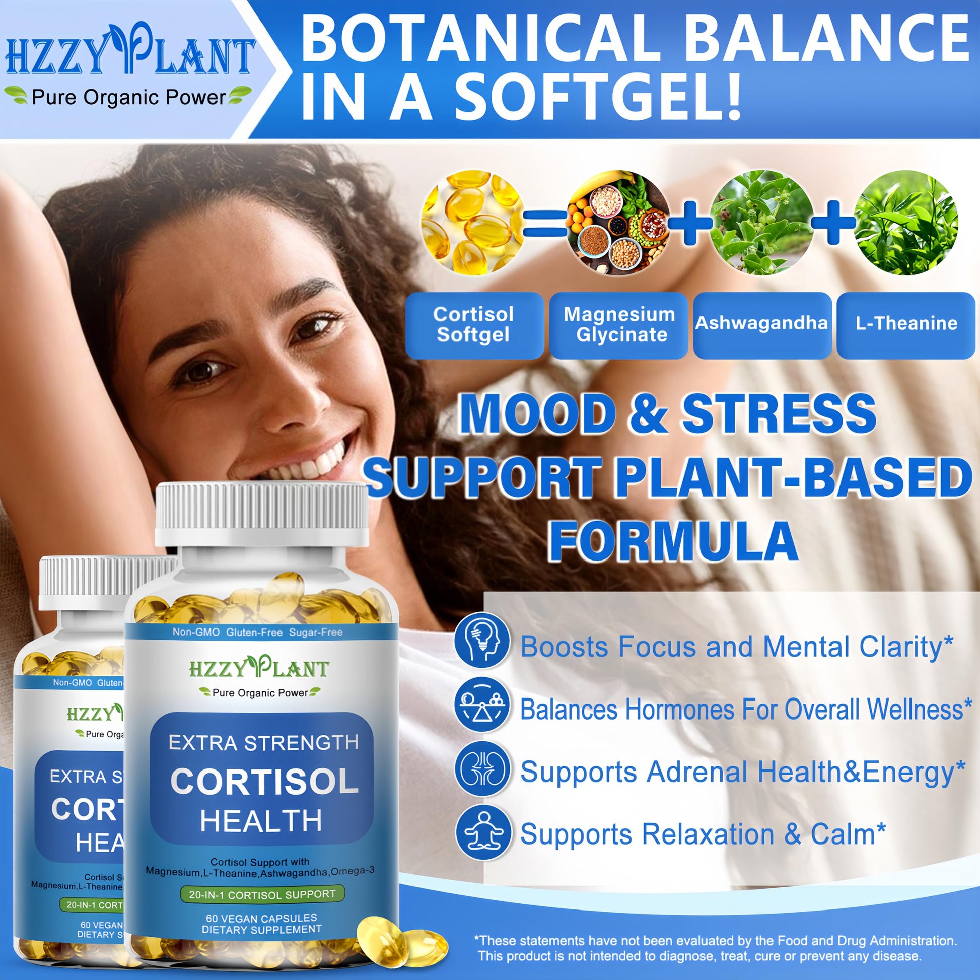 Cortisol Supplements for Women and Men Softgels with Phosphatidylserine Magnesium Ashwagandha L-Theanine,High Absorption Cortisol Detox Capsules for Sleep Relaxation Stress Relief,Non-GMO,60 Servings HZZYPLANT buy supplements canada