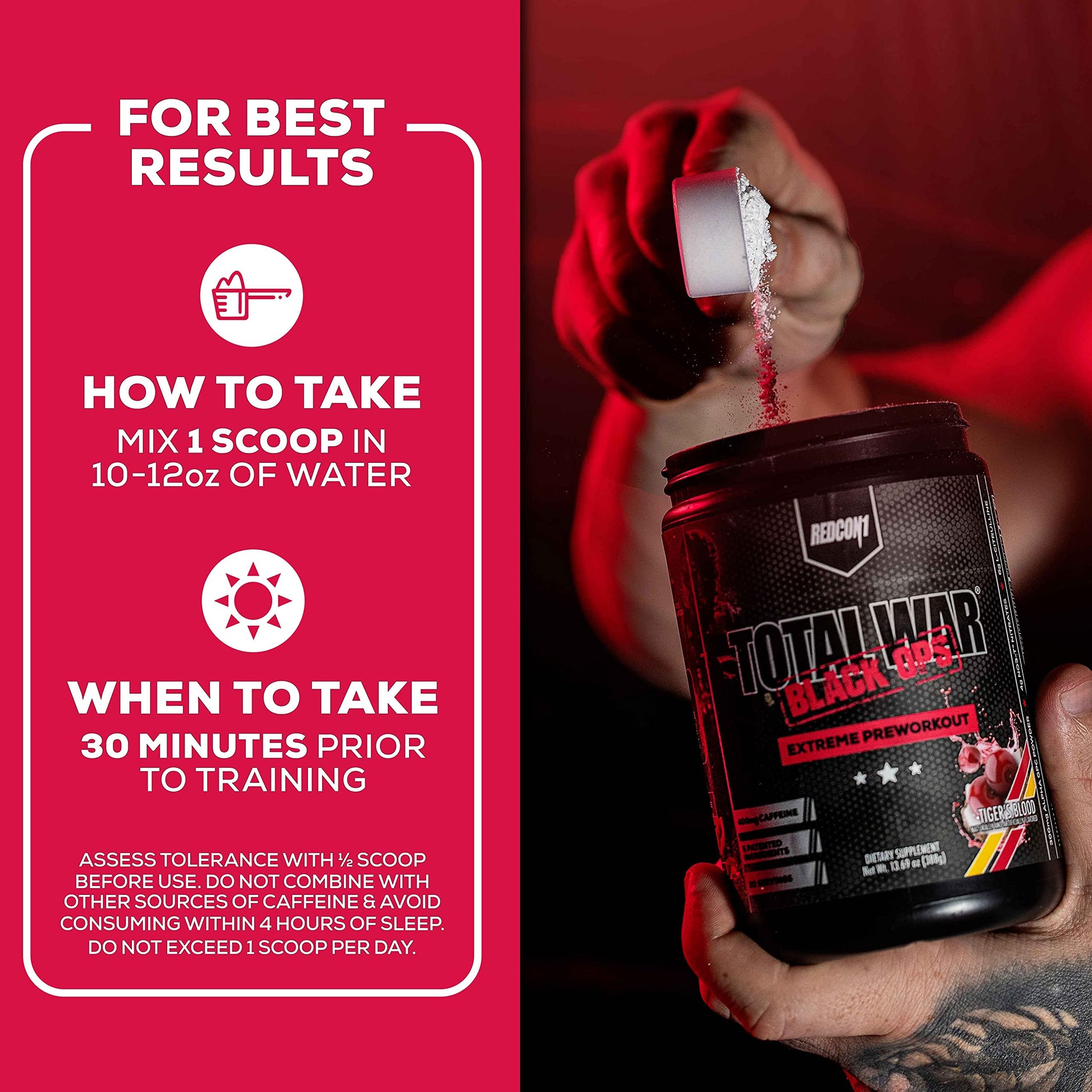 REDCON1 Total War Black Ops Extreme Preworkout Powder, Tigers Blood, High Stimulant REDCON1 buy supplements canada