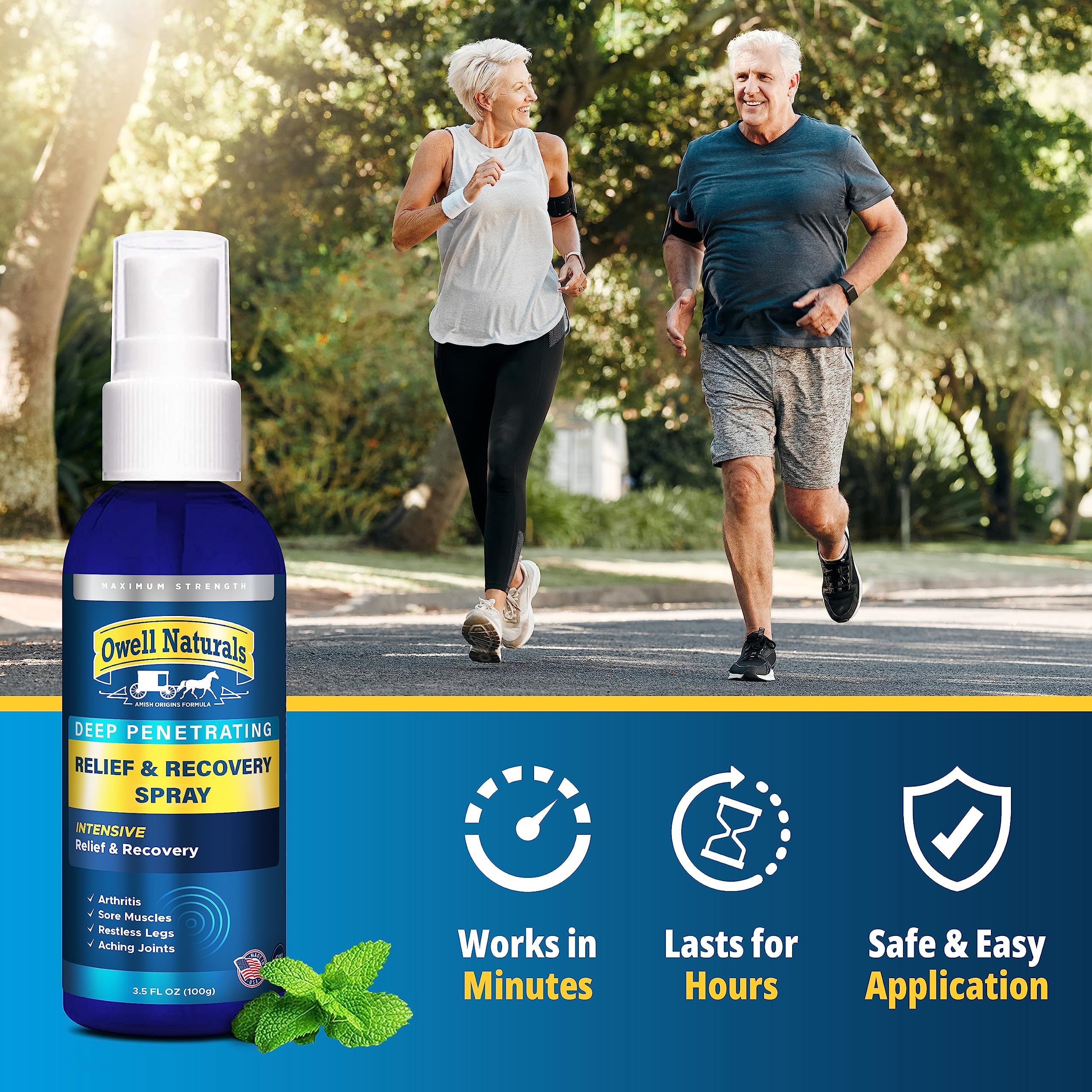 Amish Origins Deep Penetrating Pain Relief Liquid Spray - Fast-Acting, Natural Relief for Muscle Aches, Joint Pain, and Stiffness - 3.5 oz Spray Bottle Amish Origins buy supplements canada