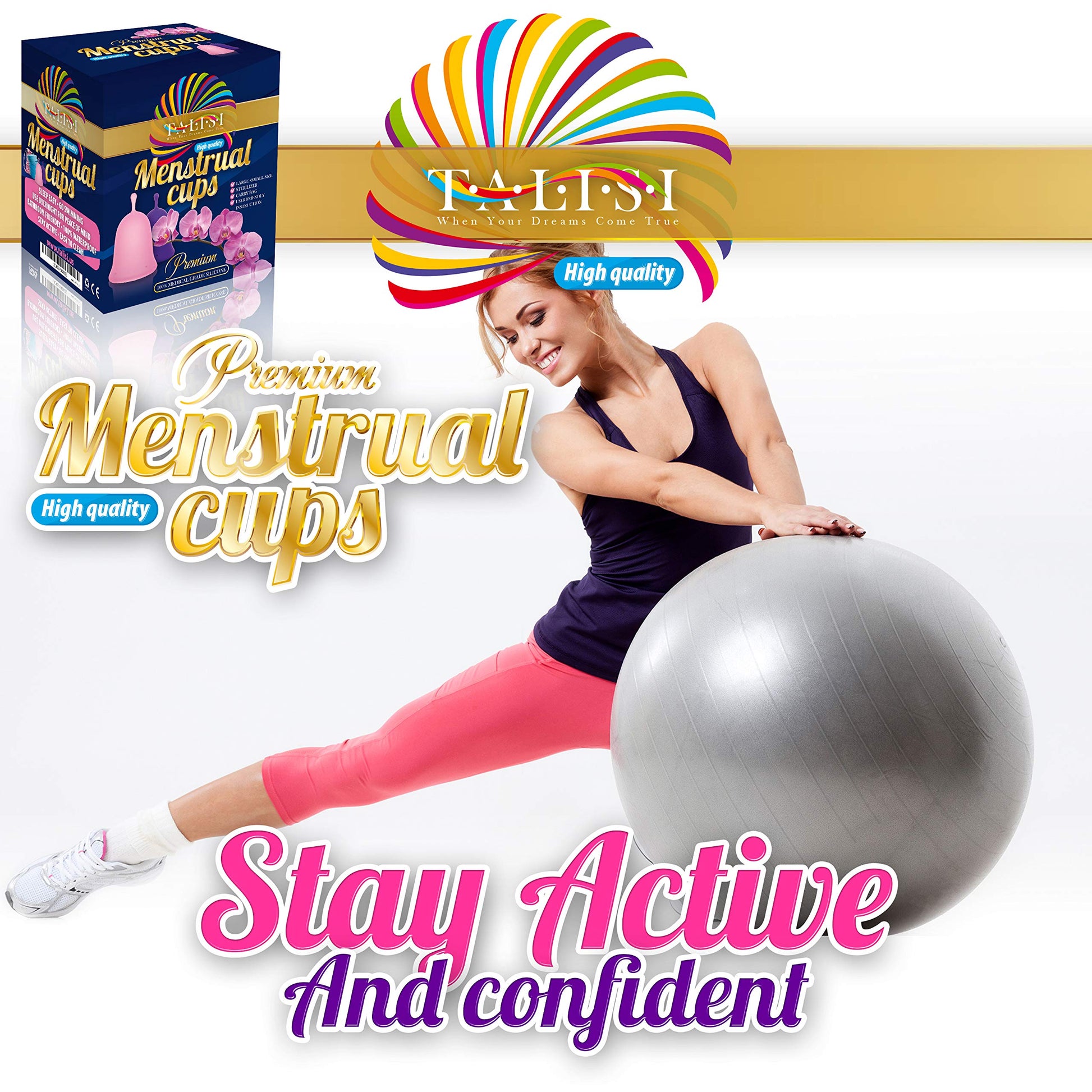 Talisi Menstrual Cups Set of 2 with Collapsible Silicone Sterilizer - Soft & Flexible Sensitive Feminine TALISI WHEN YOUR DREAMS COME TRUE buy supplements canada