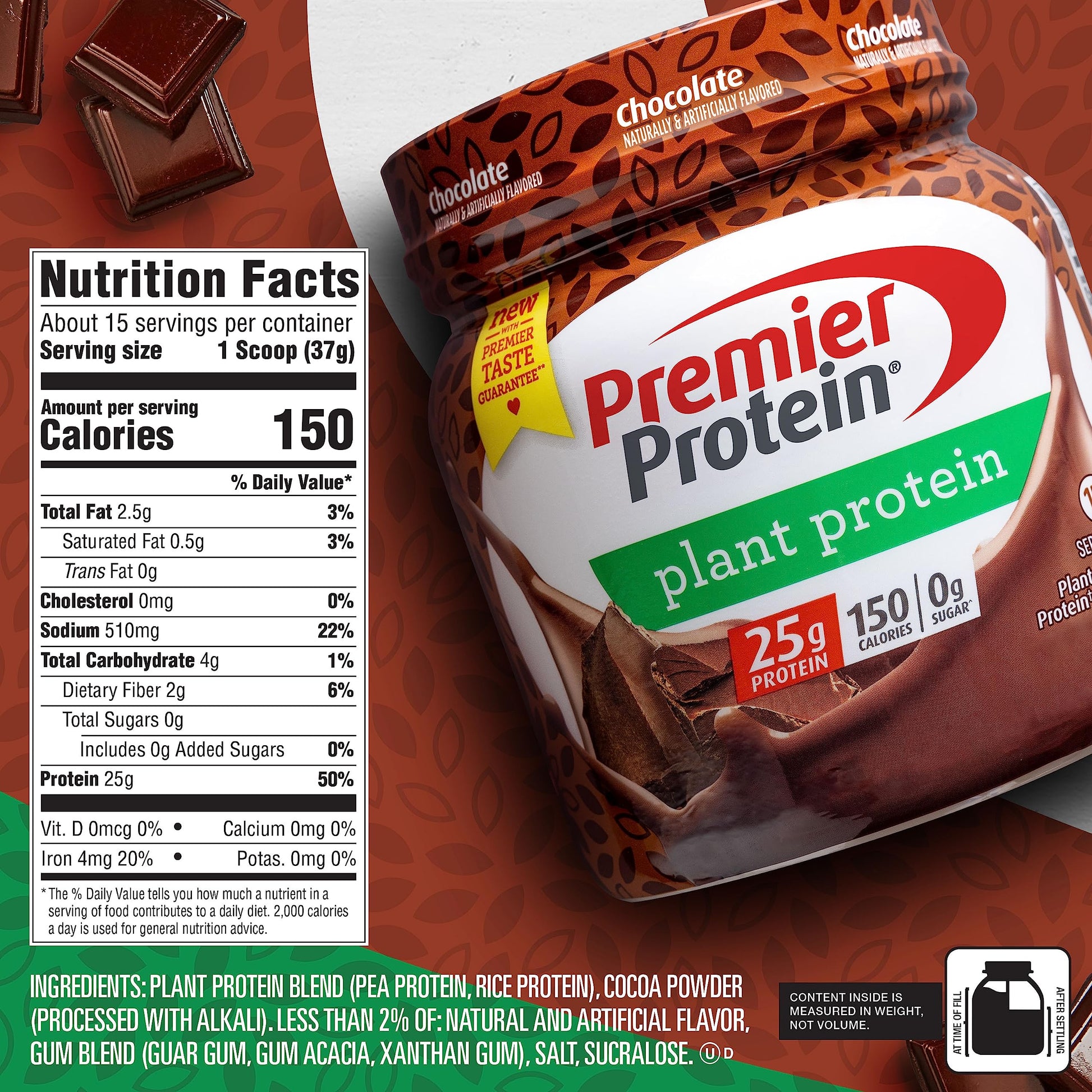 Premier Protein Powder Plant Protein, Chocolate, 25g Plant-Based Protein, 0g Sugar Premier Protein buy supplements canada