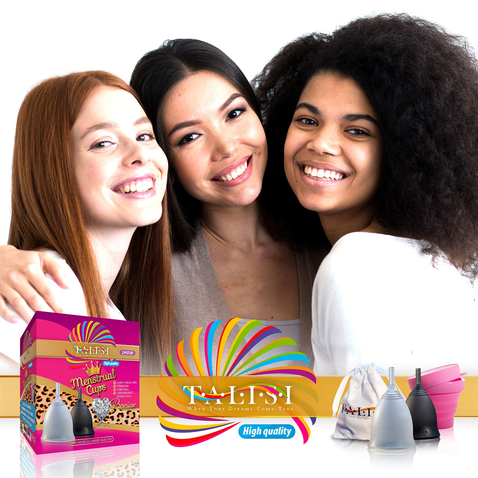 Talisi Soft Menstrual Cups Set of 2 - Reusable Period Cup for Women with Collapsible Case Holder Sterilizer TALISI WHEN YOUR DREAMS COME TRUE buy supplements canada