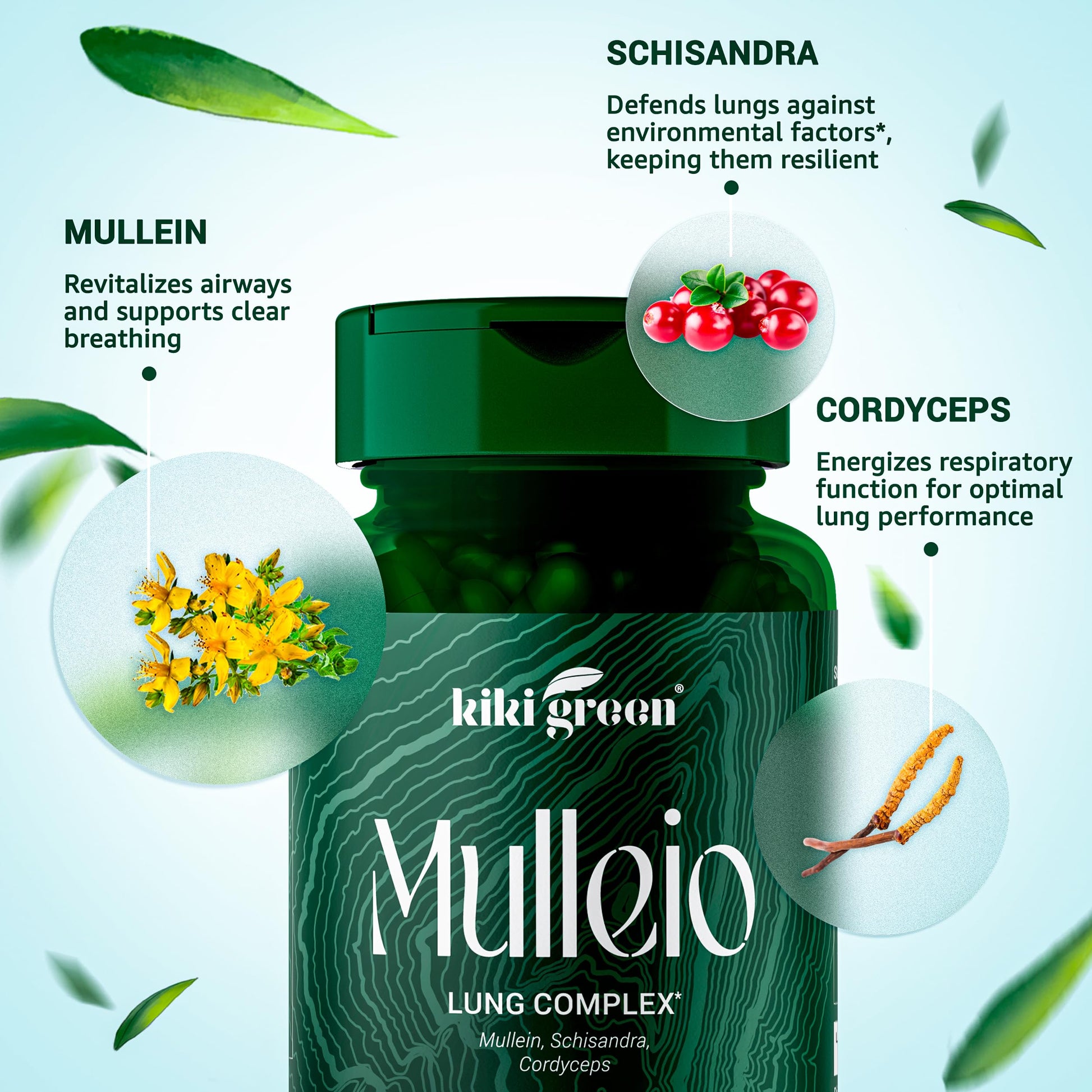 KIKI Green MULLEIO Lung Health Capsules: Herbal Supplement for Lung Cleanse, Better KIKI Green buy supplements canada
