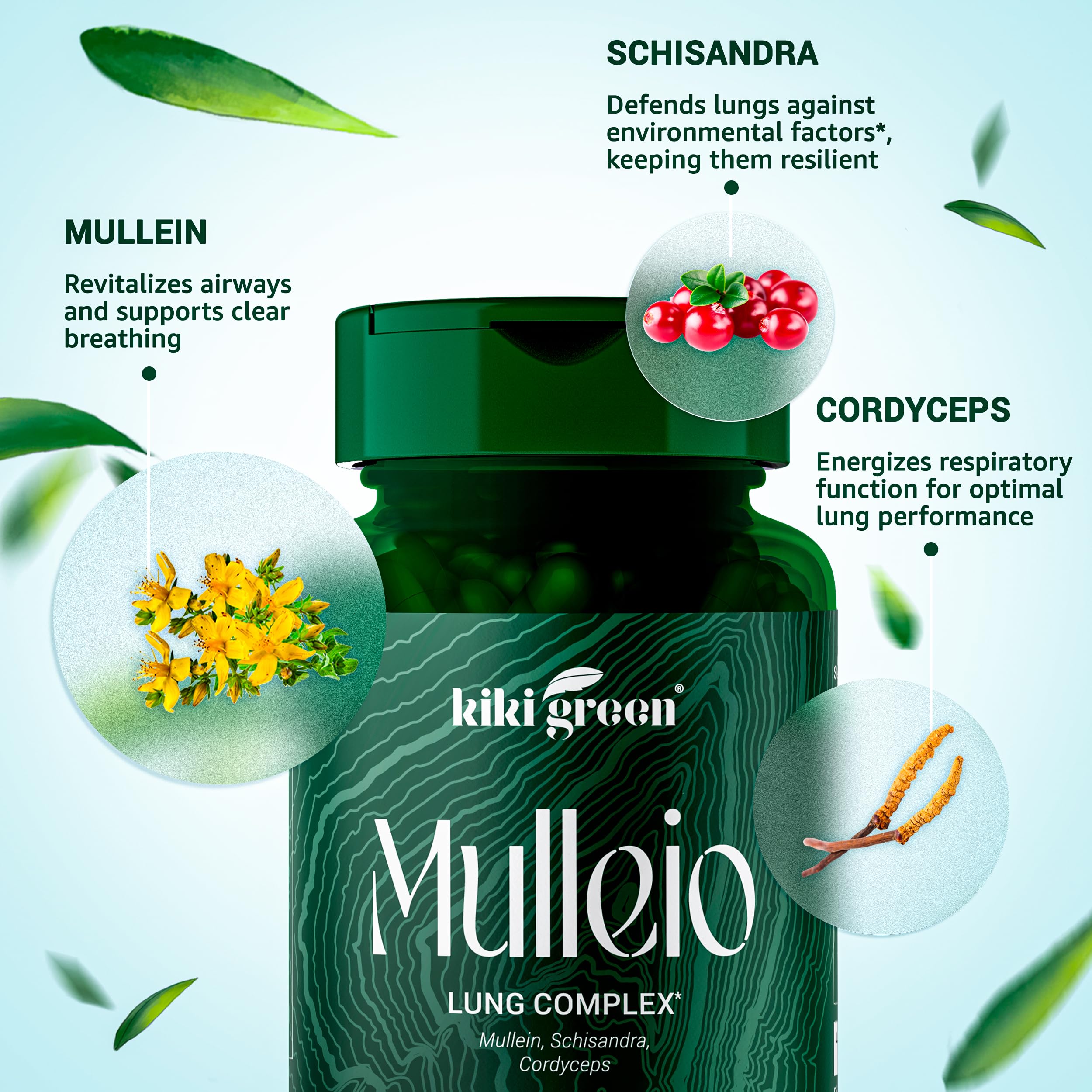 KIKI Green MULLEIO Lung Health Capsules: Herbal Supplement for Lung Cleanse, Better KIKI Green buy supplements canada