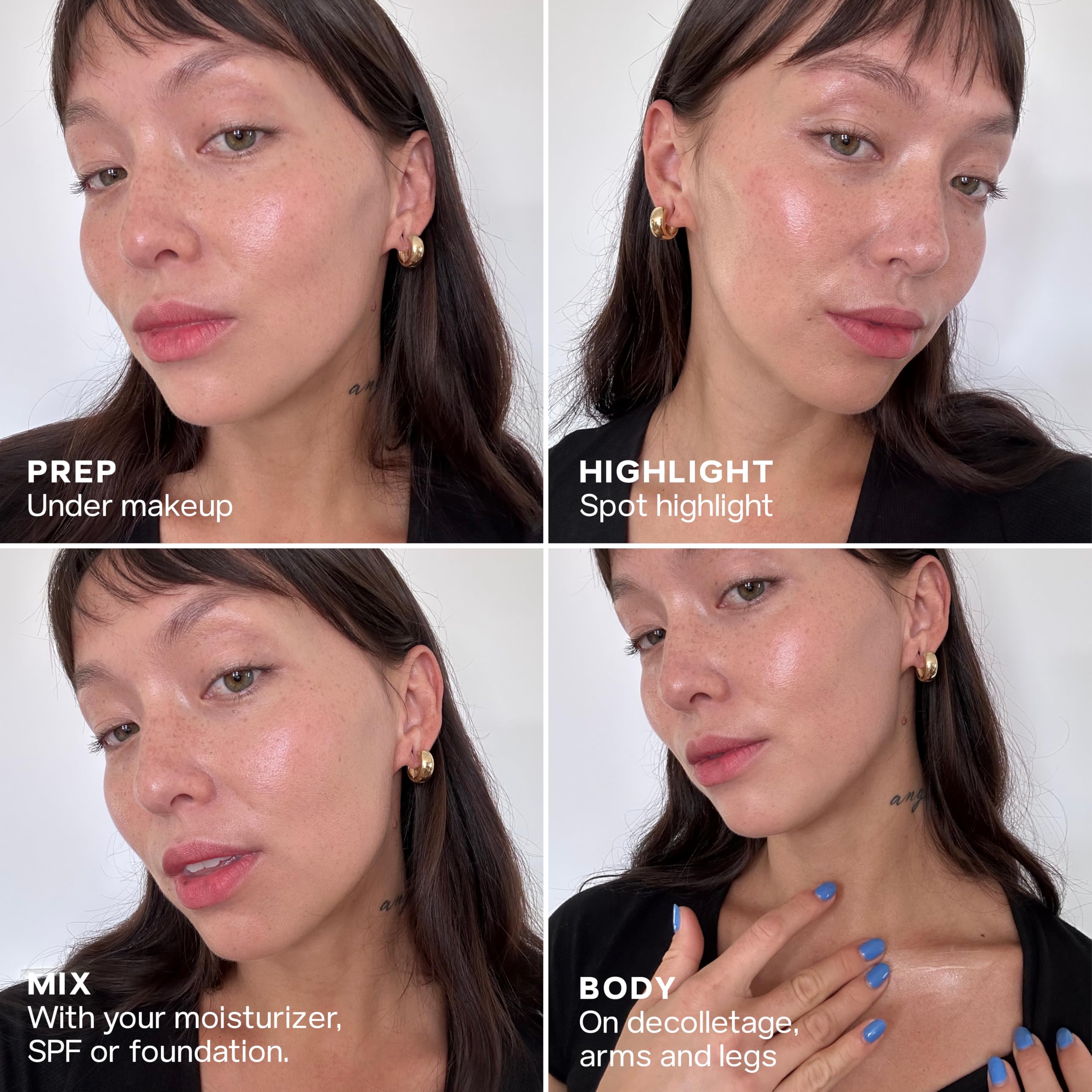 Saie Mini Glowy Super Gel - Hydrating Makeup Primer and Illuminating Glow Serum Enriched with Vitamin C and Squalane Oil - All-Over Liquid Highlighter Makeup for Instant Glass Skin - Starglow (0.5 oz) Saie buy supplements canada