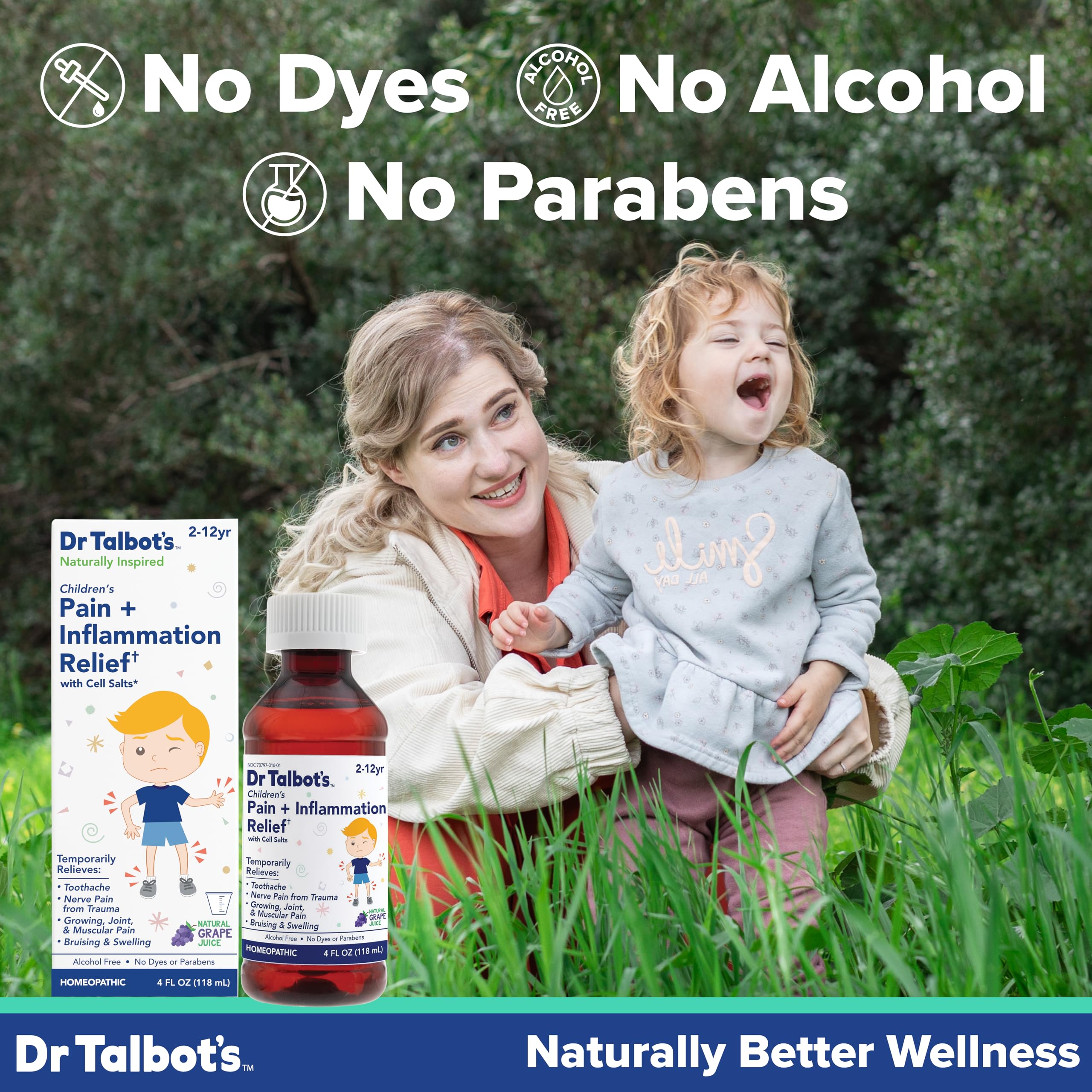 Dr. Talbot's Pain + Inflammation Relief Liquid Medicine for Children, Includes Dosage Cup, Grape Juice Flavor, 4 Fl Oz (Packaging May Vary) Dr. Talbot's buy supplements canada