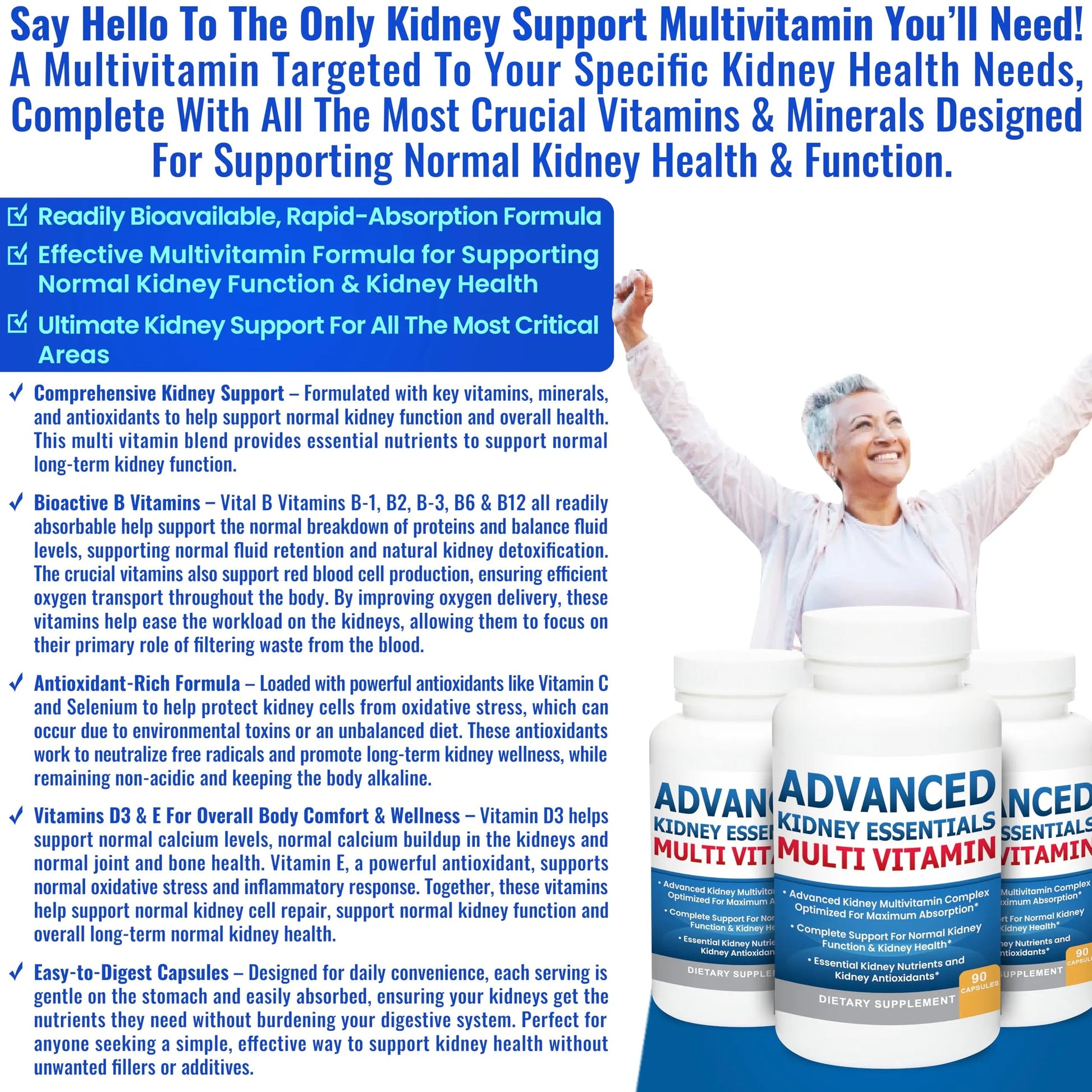 Advanced Kidney Essentials Multivitamin. Kidney Support Supplement for Complete Kidney Health. Kidney Health Supplement Kidney Restore buy supplements canada