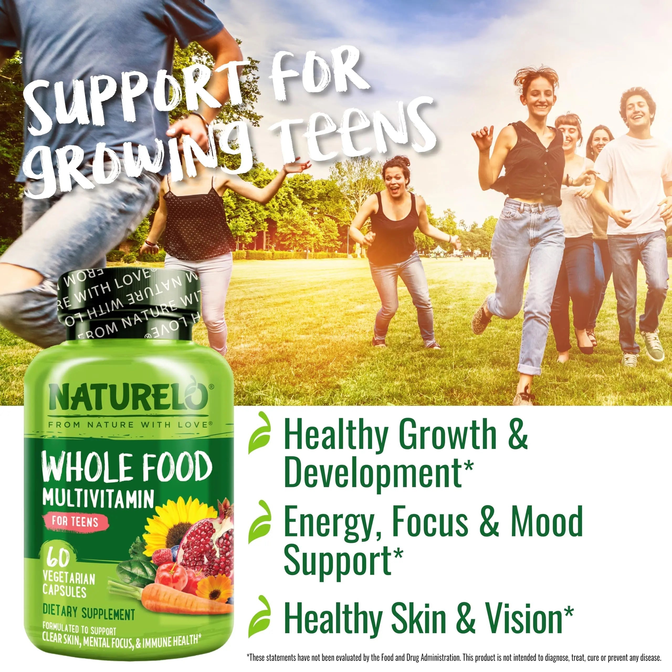 NATURELO Teen Multivitamin - Whole Food, 60 Capsules and One Daily Multivitamin for Women, 60 Capsules - 2 Month Supply Bundle NATURELO buy supplements canada