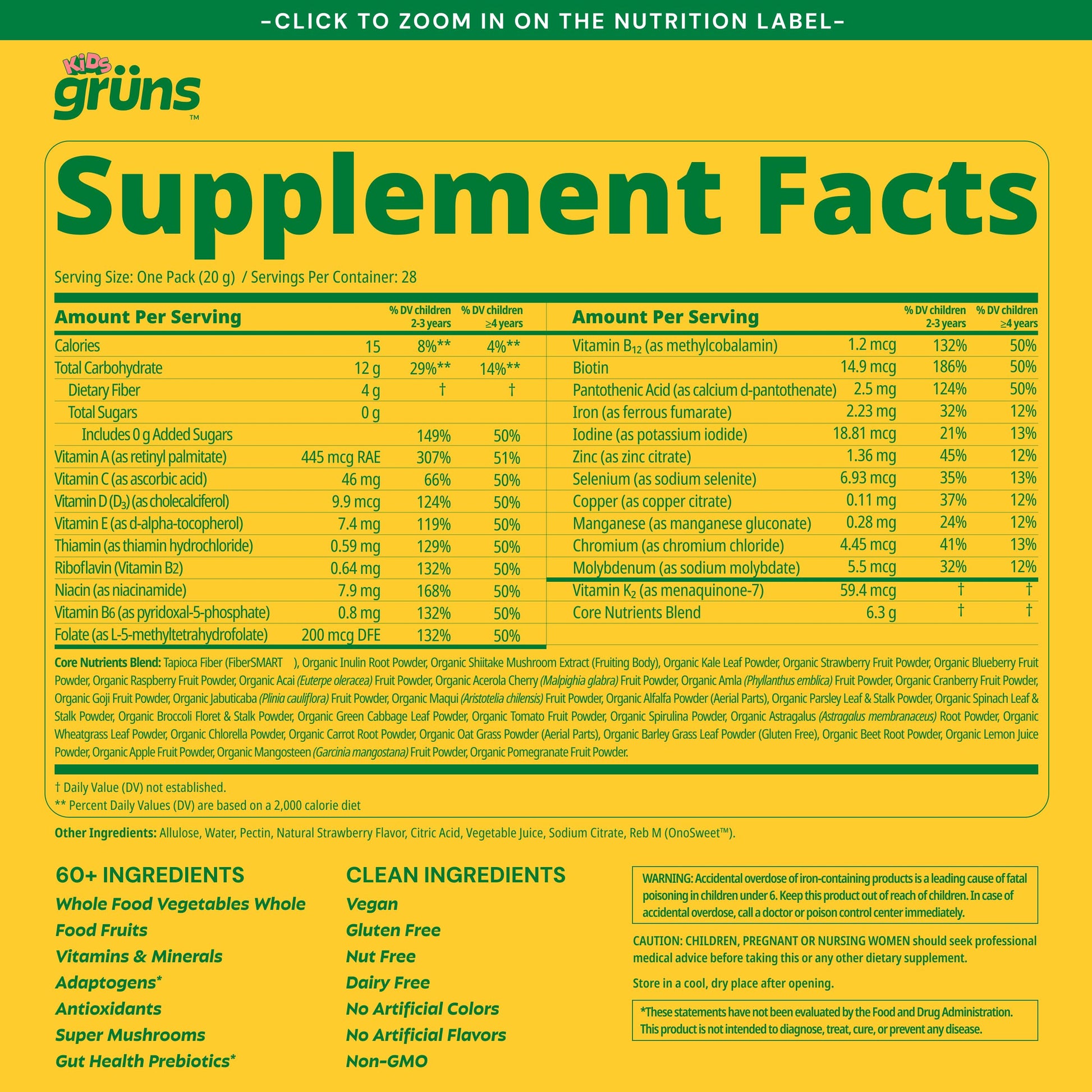 Gruns Multivitamin for Kids, Super Greens Gummies, Superfood Gummy Bears with 20+ Vitamins & Minerals, Spirulina, Chlorella, Alfalfa, Prebiotics Fiber for Digestive Health Grüns buy supplements canada