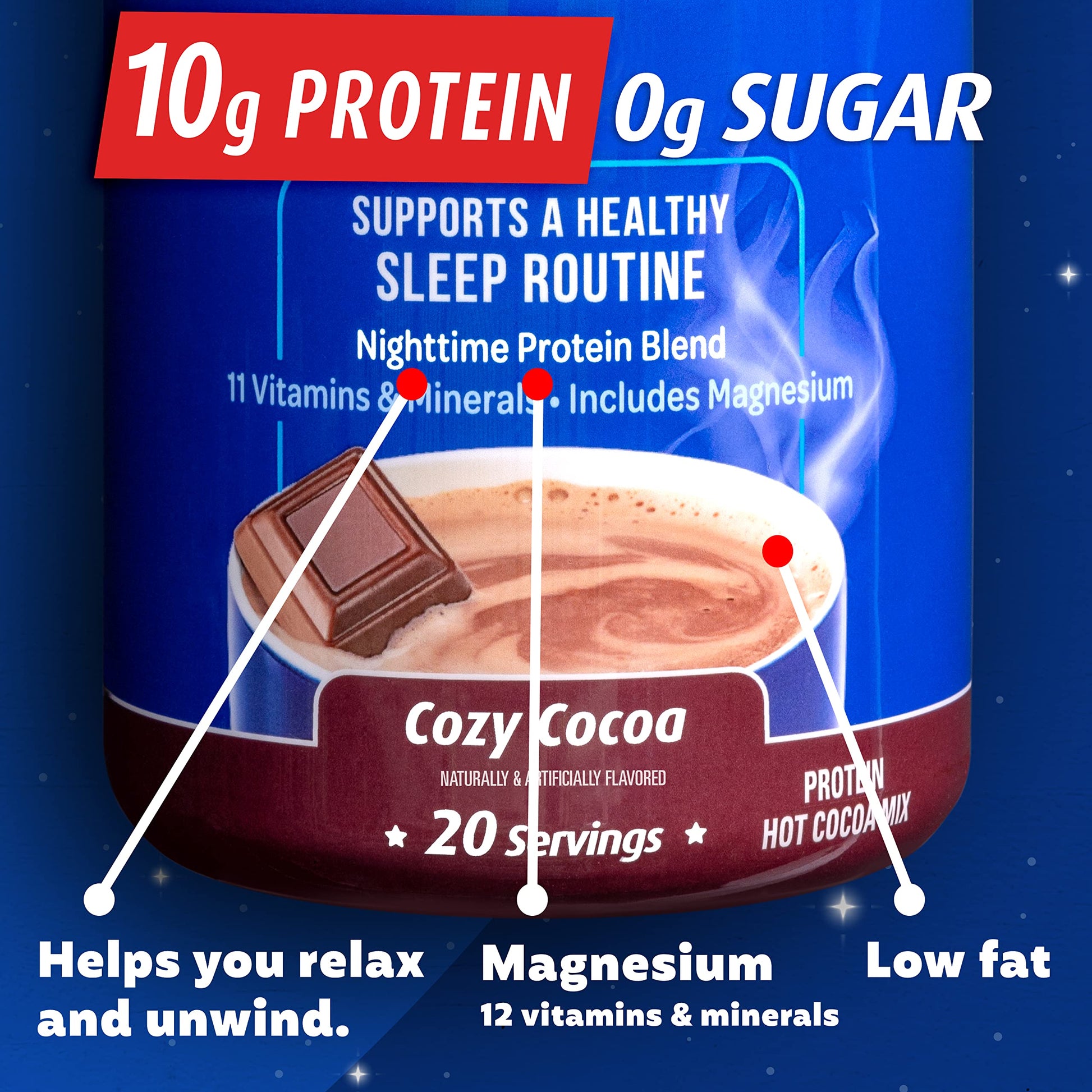 Premier Protein Good Night Protein Powder, Hot Cocoa Mix, 10g Protein, 0g Sugar Premier Protein buy supplements canada
