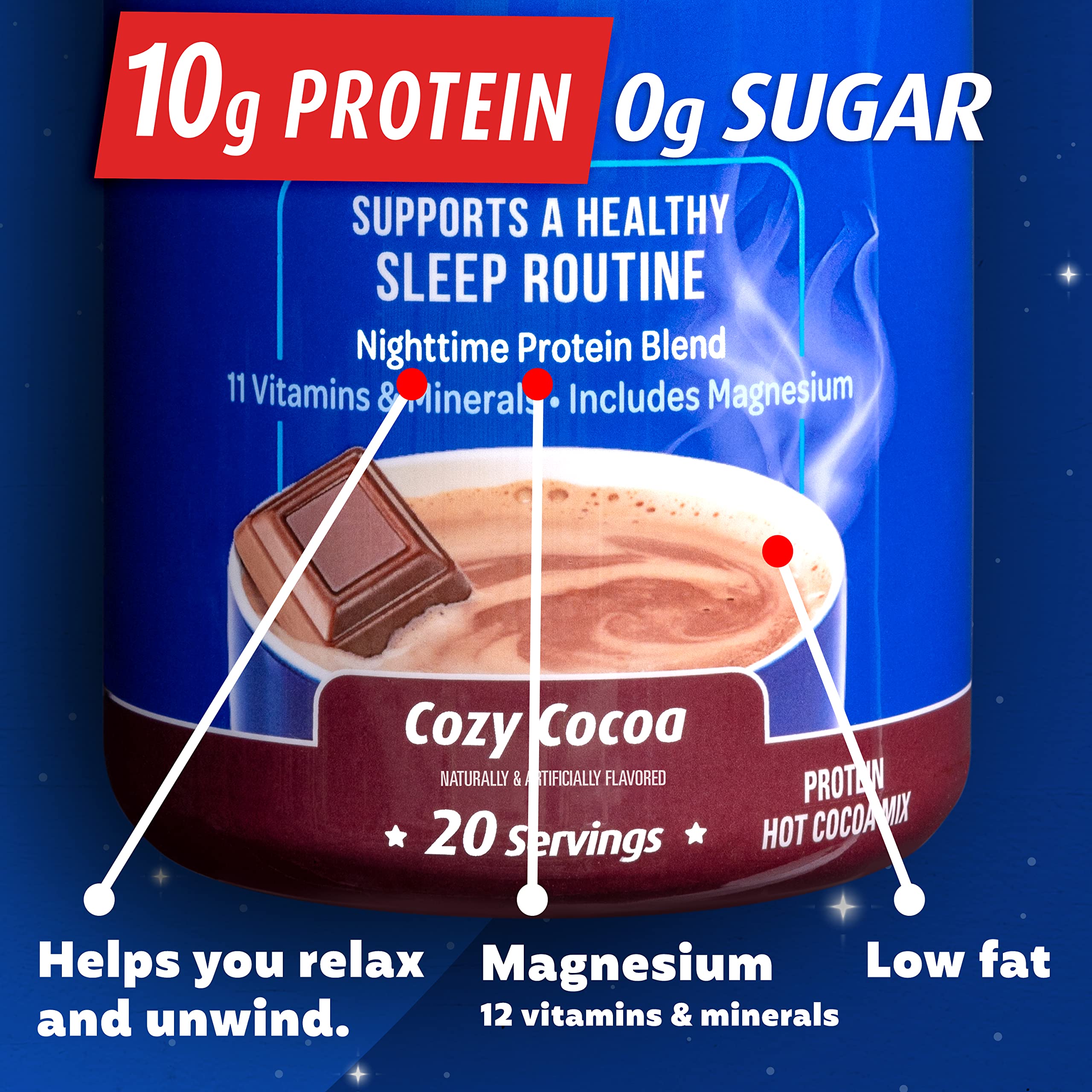 Premier Protein Good Night Protein Powder, Hot Cocoa Mix, 10g Protein, 0g Sugar Premier Protein buy supplements canada