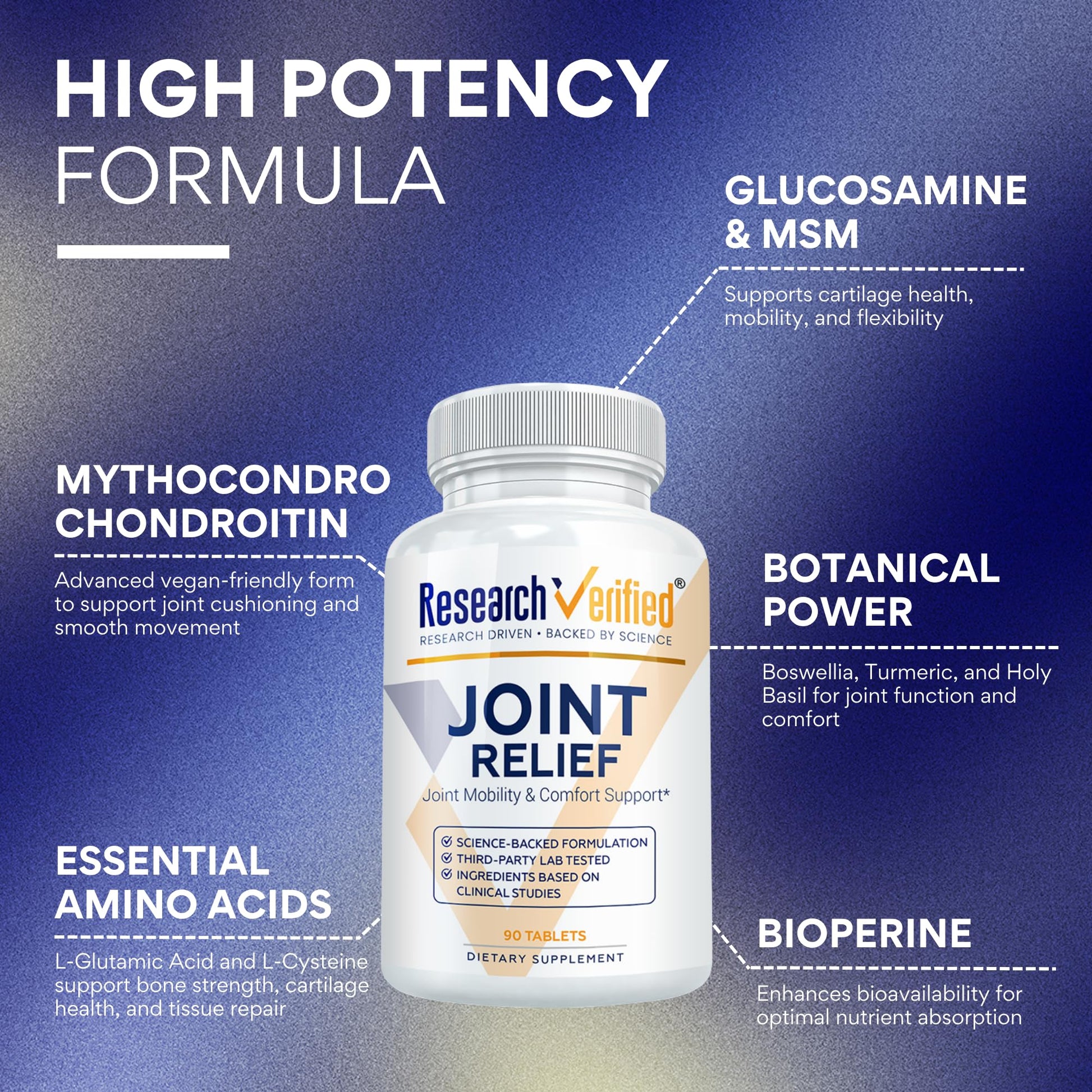 Research Verified Joint Support - Glucosamine, MSM, Turmeric, Boswellia, BioPerine - Vegan - 270 Capsules - 3 Month Supply Research Verified buy supplements canada