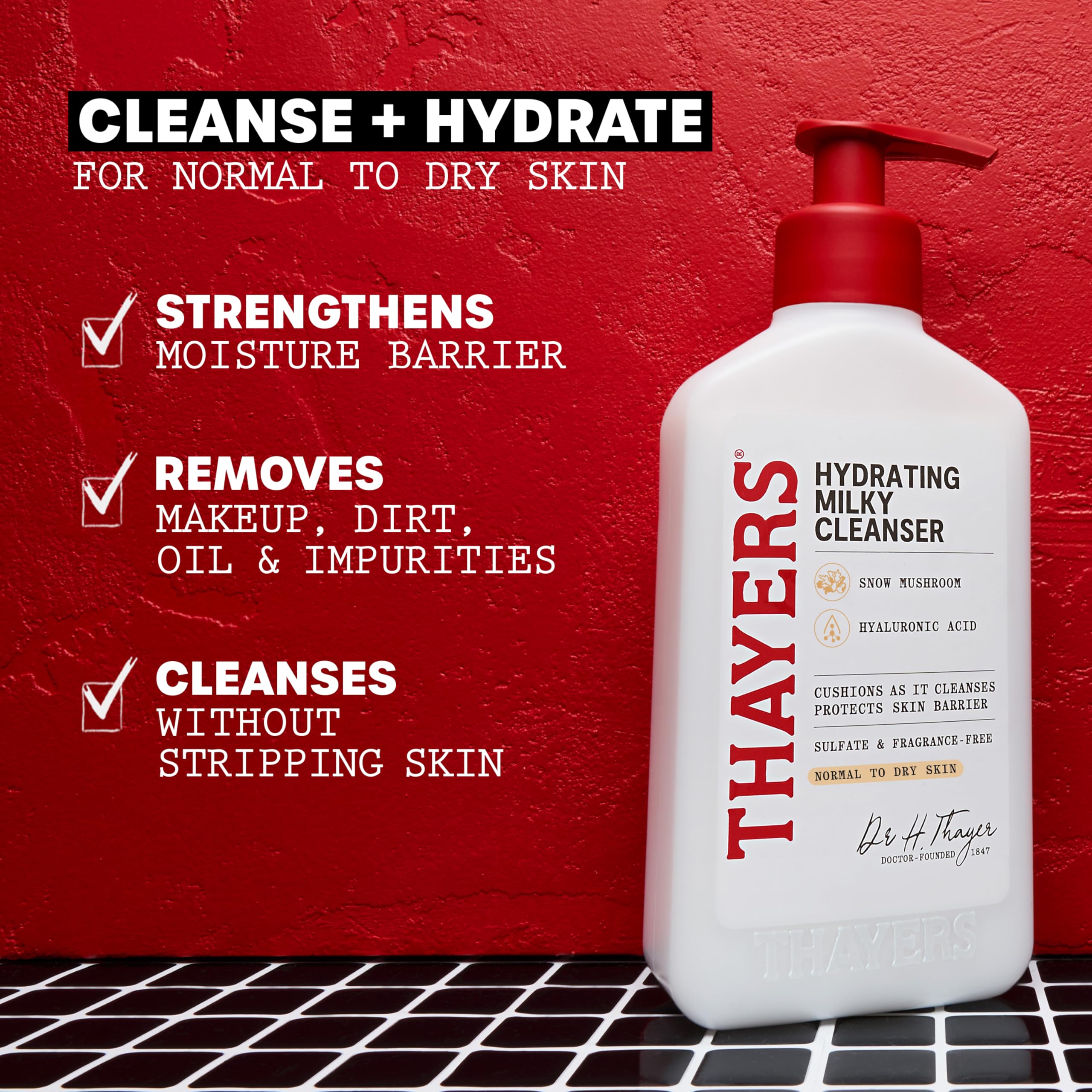Thayers Milky Hydrating Face Cleanser with Snow Mushroom and Hyaluronic Acid, Dermatologist Recommended Gentle Facial Wash and Hydrating Skincare THAYERS buy supplements canada