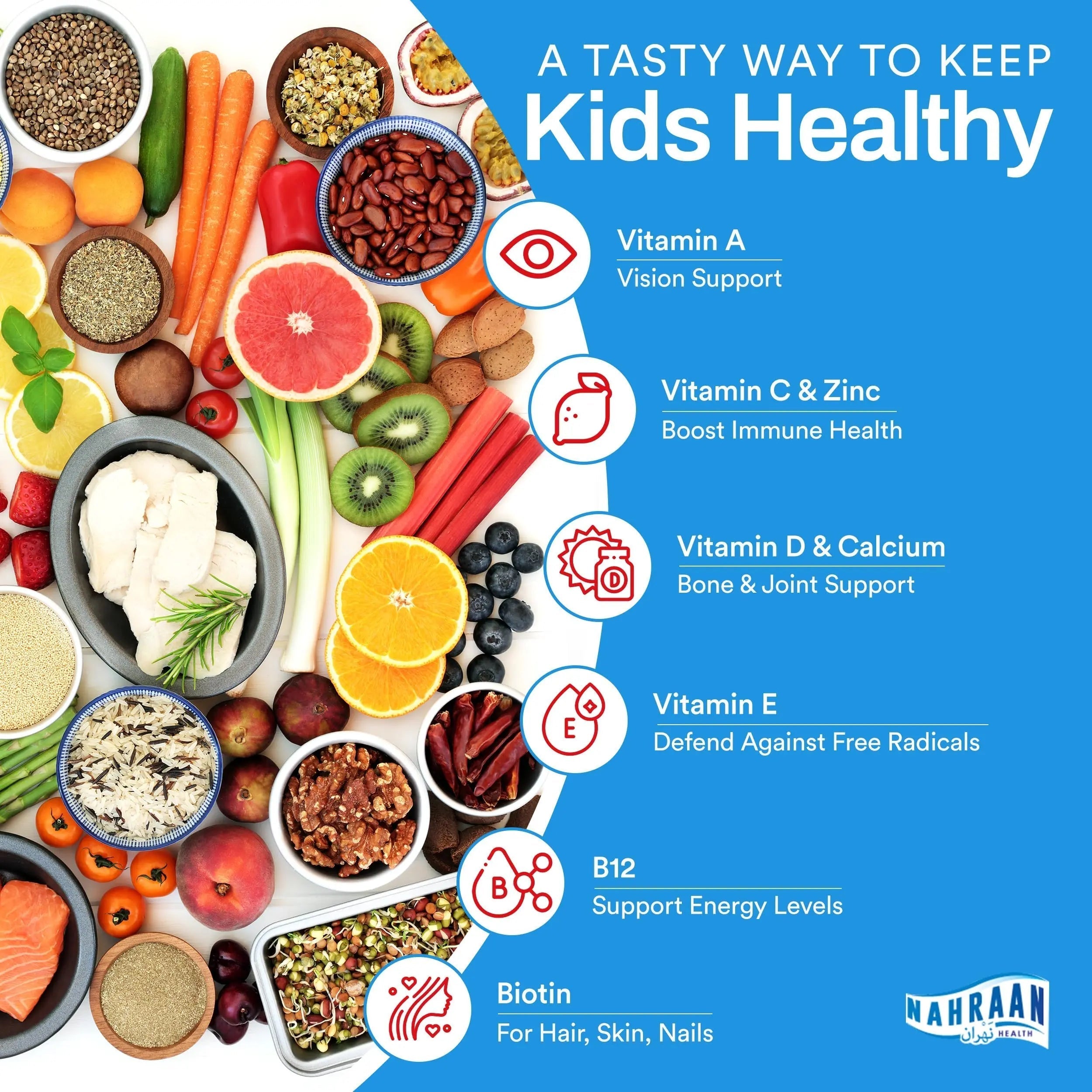 NAHRAAN HEALTH Halal Vitamins for Kids - Halal Multivitamins for Kids Vitamin A, C, D, E, B6, B12 - Non-GMO Vegetarian, Halal Gummies - 90 Count NAHRAAN HEALTH buy supplements canada