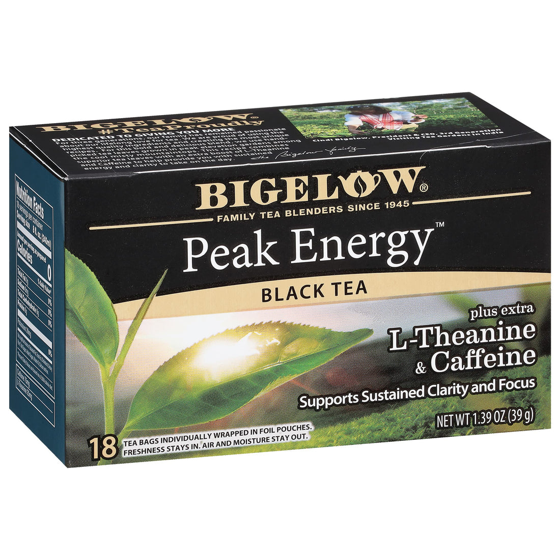 Bigelow Tea Peak Energy plus extra L-Theanine & Caffeine, 18 Count (Pack of 6), 108 Total Tea Bags Bigelow Tea buy supplements canada