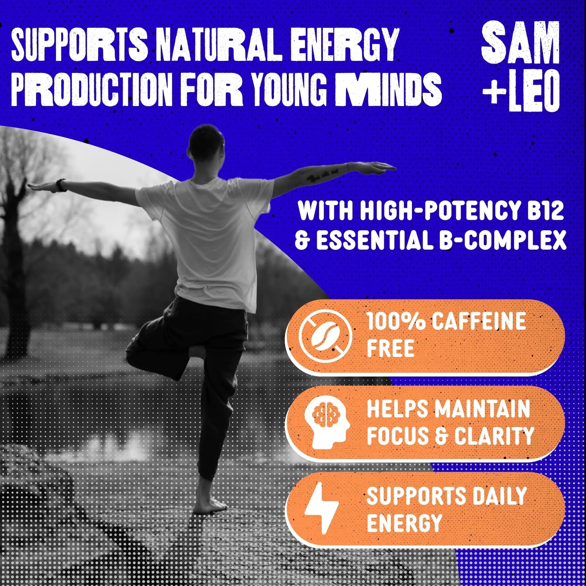 SAM+LEO Vitamin B Complex Gummies with Biotin for Kids & Teens - Caffeine-Free Focus & Energy Support Supplement Gummies | SAM+LEO buy supplements canada