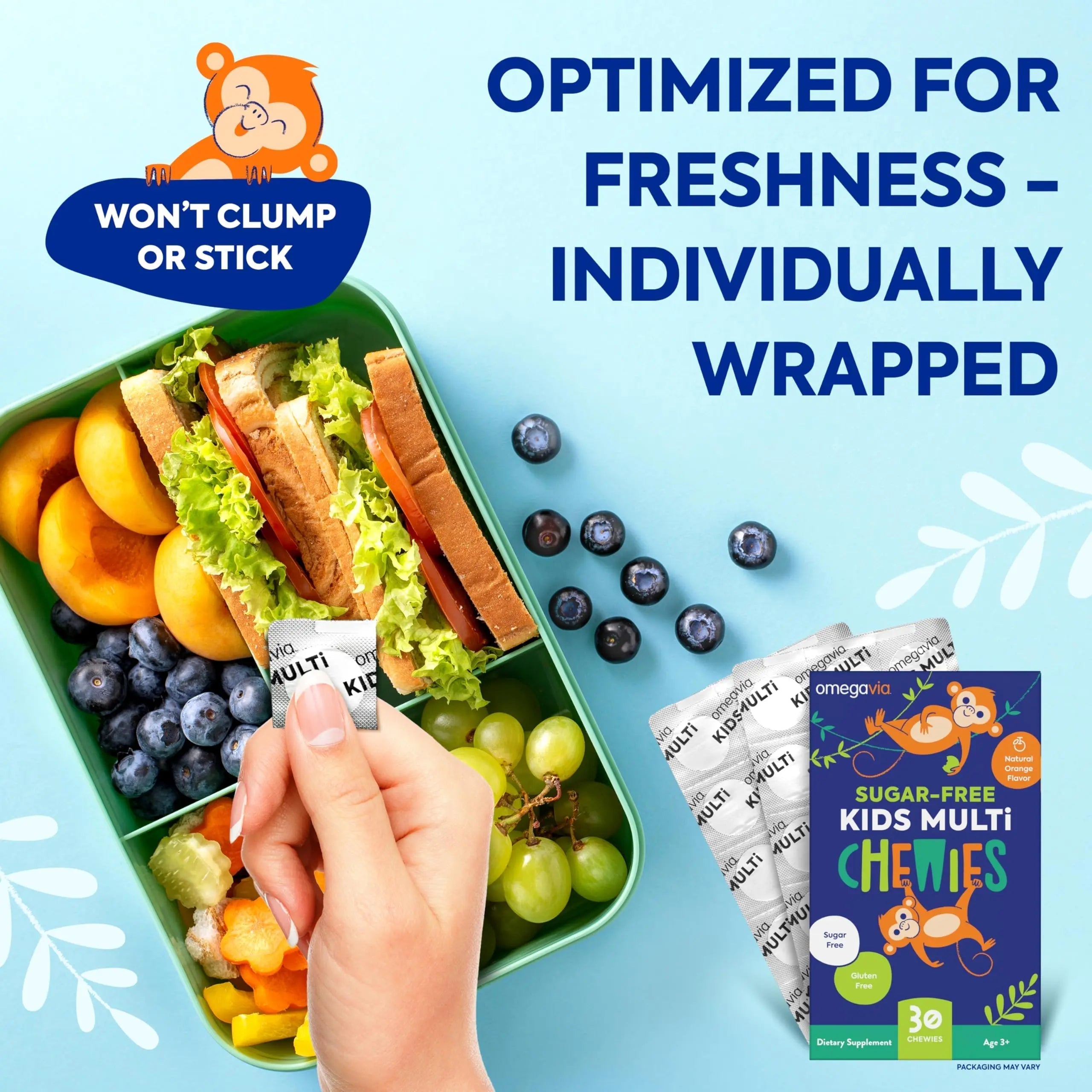 OmegaVia Sugar Free Kids Multivitamin Chewies - Daily Chewable Gummy Vitamins for Kids 3+ OmegaVia buy supplements canada