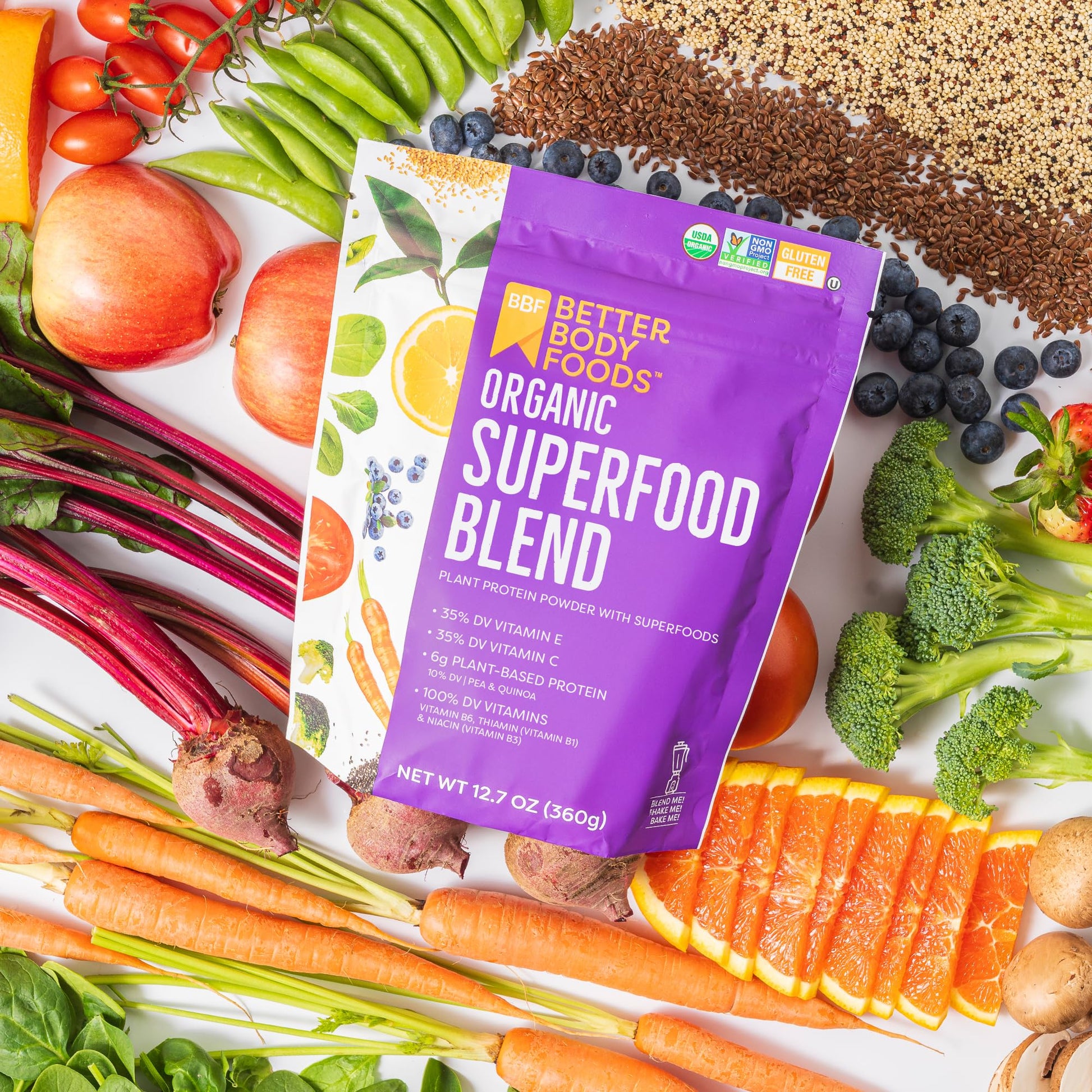 BetterBody Foods Organic Superfood Powder with Protein, Vitamins C, E, and B12 (12.7 oz.) BetterBody Foods buy supplements canada