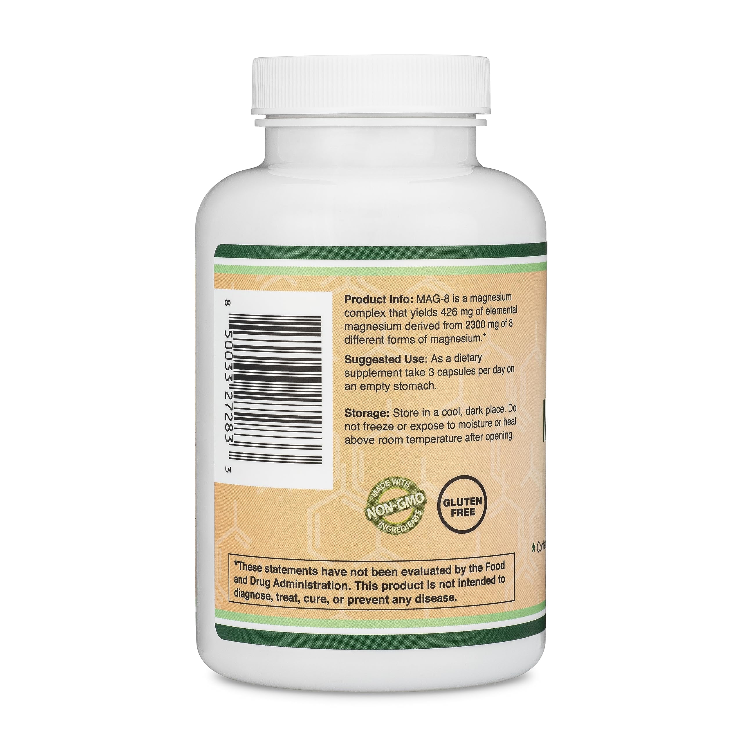 Magnesium Complex Supplement 180 Capsules (426mg Elemental Magnesium Provided by 2,300mg of Eight Different Forms of Magnesium) MAG-8 Provides 100% Daily Recommended Value of Magnesium by Double Wood Double Wood Supplements buy supplements canada