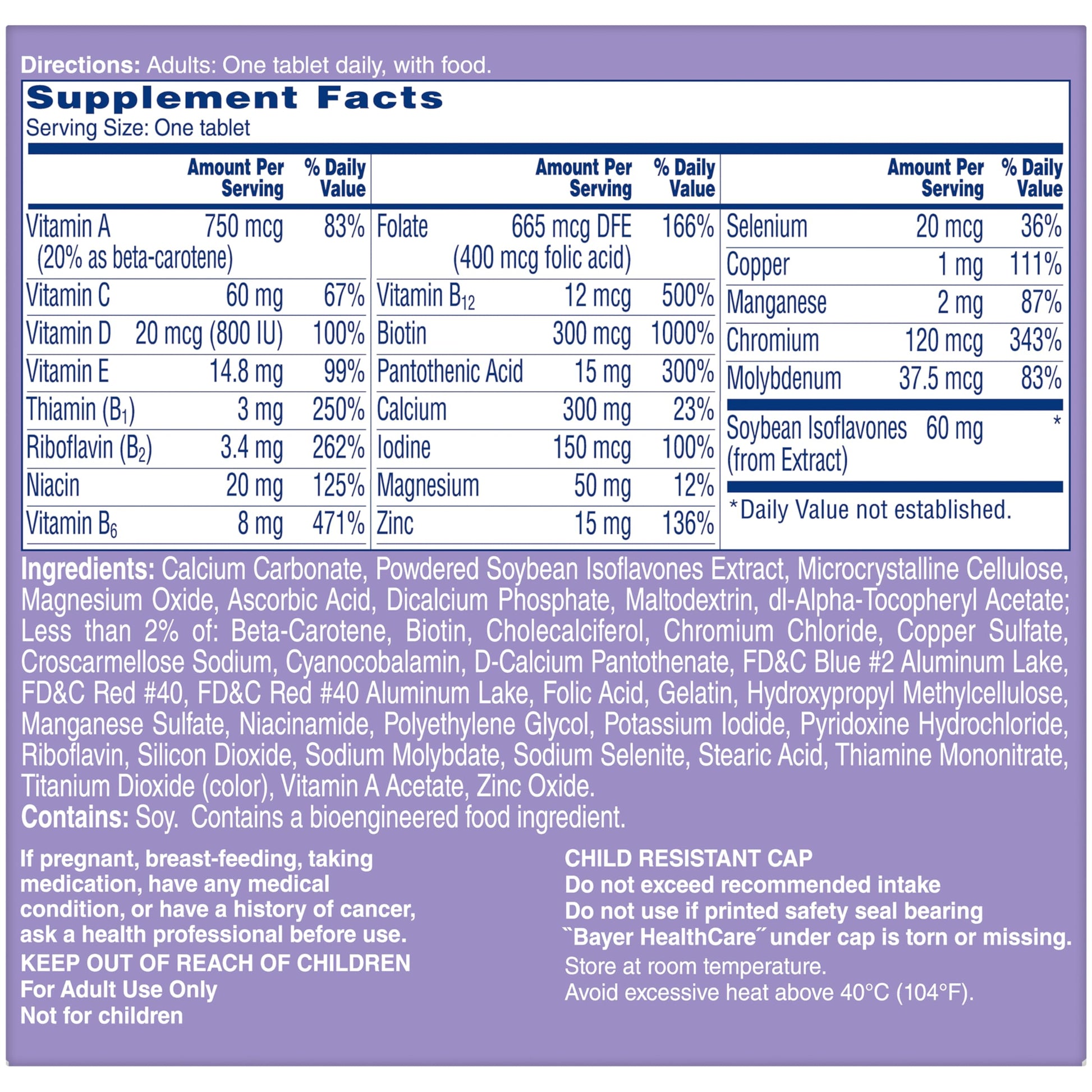 One A Day Women's Menopause Multivitamin with Vitamin A, Vitamin C, Vitamin D, Vitamin E and Zinc for Immune Health Support, Bone health, 50 Count ONE A DAY buy supplements canada