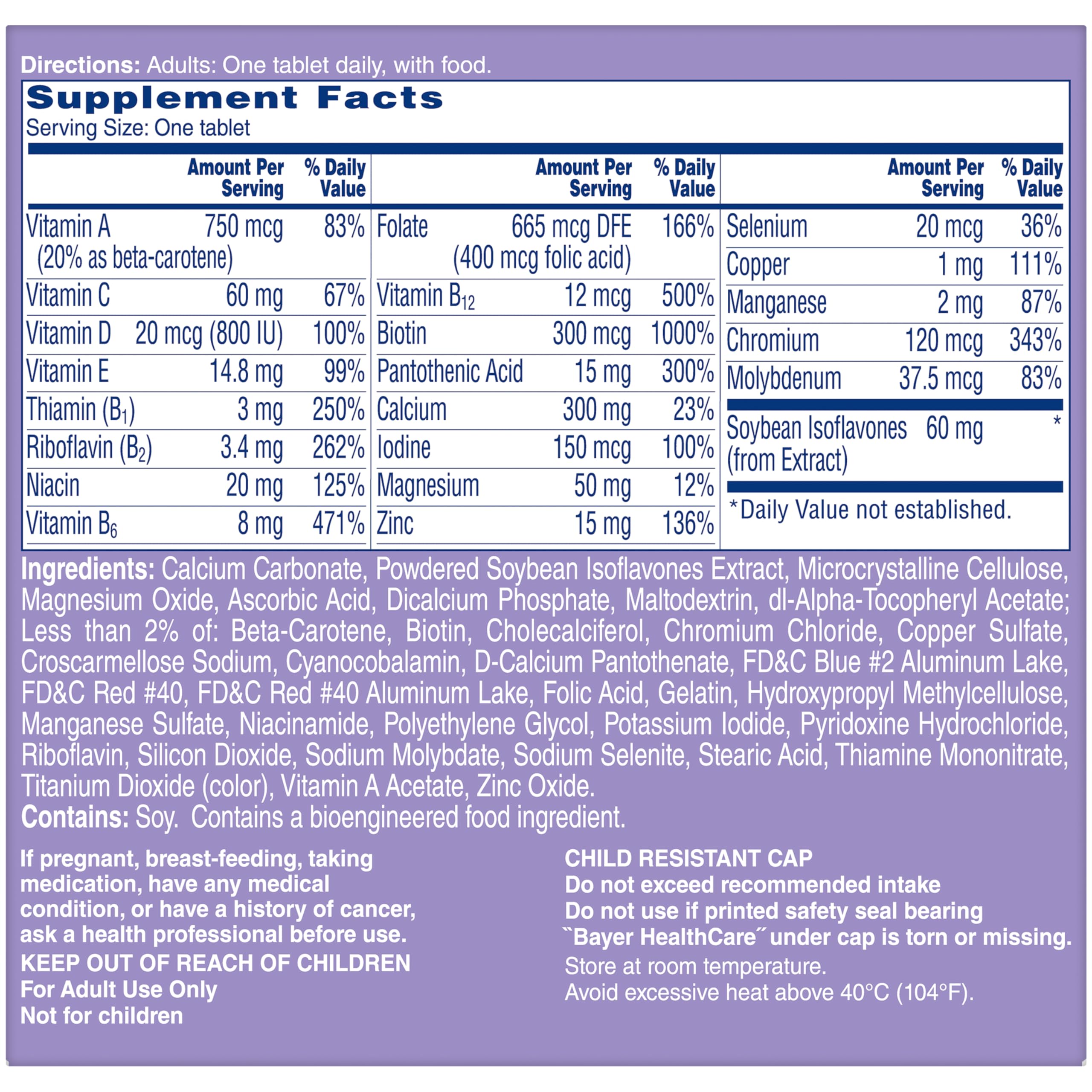 One A Day Women's Menopause Multivitamin with Vitamin A, Vitamin C, Vitamin D, Vitamin E and Zinc for Immune Health Support, Bone health, 50 Count (Packaging May Vary) ONE A DAY buy supplements canada