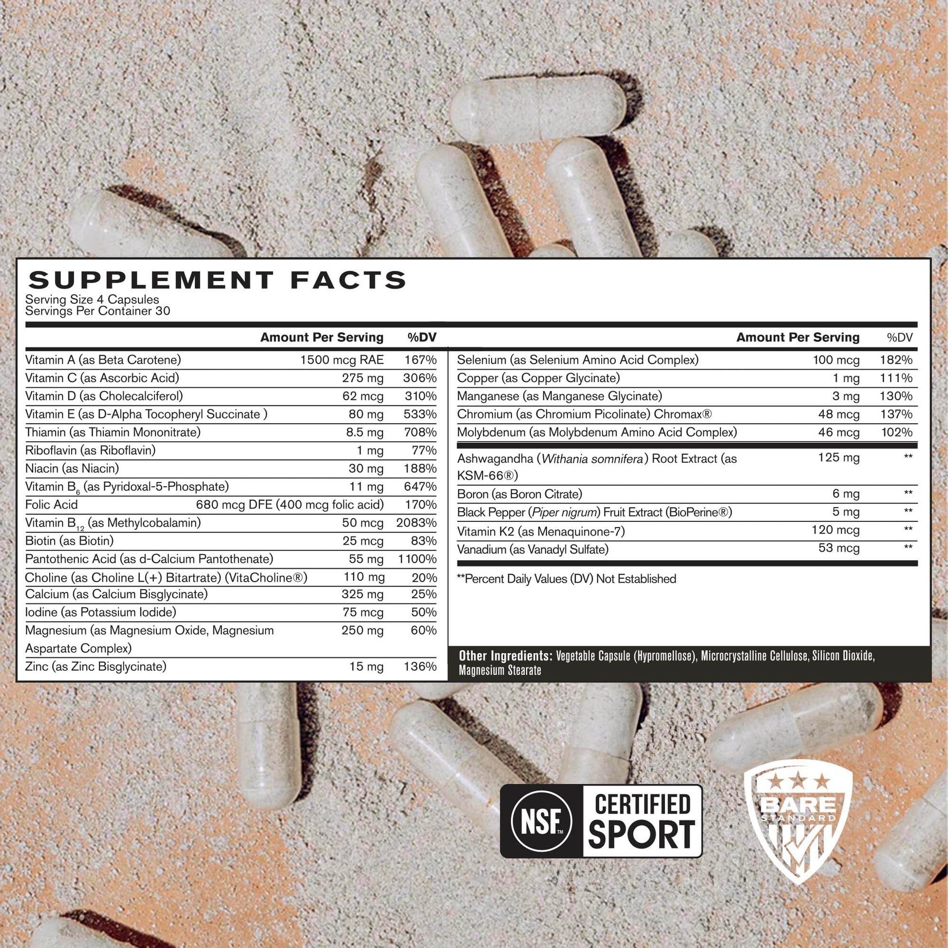 BARE PERFORMANCE NUTRITION, BPN Strong Multi-Vitamin, Foundational Health, Improved Mood and Sleep, Adaptogens, Improved Cognitive Health BARE PERFORMANCE NUTRITION buy supplements canada
