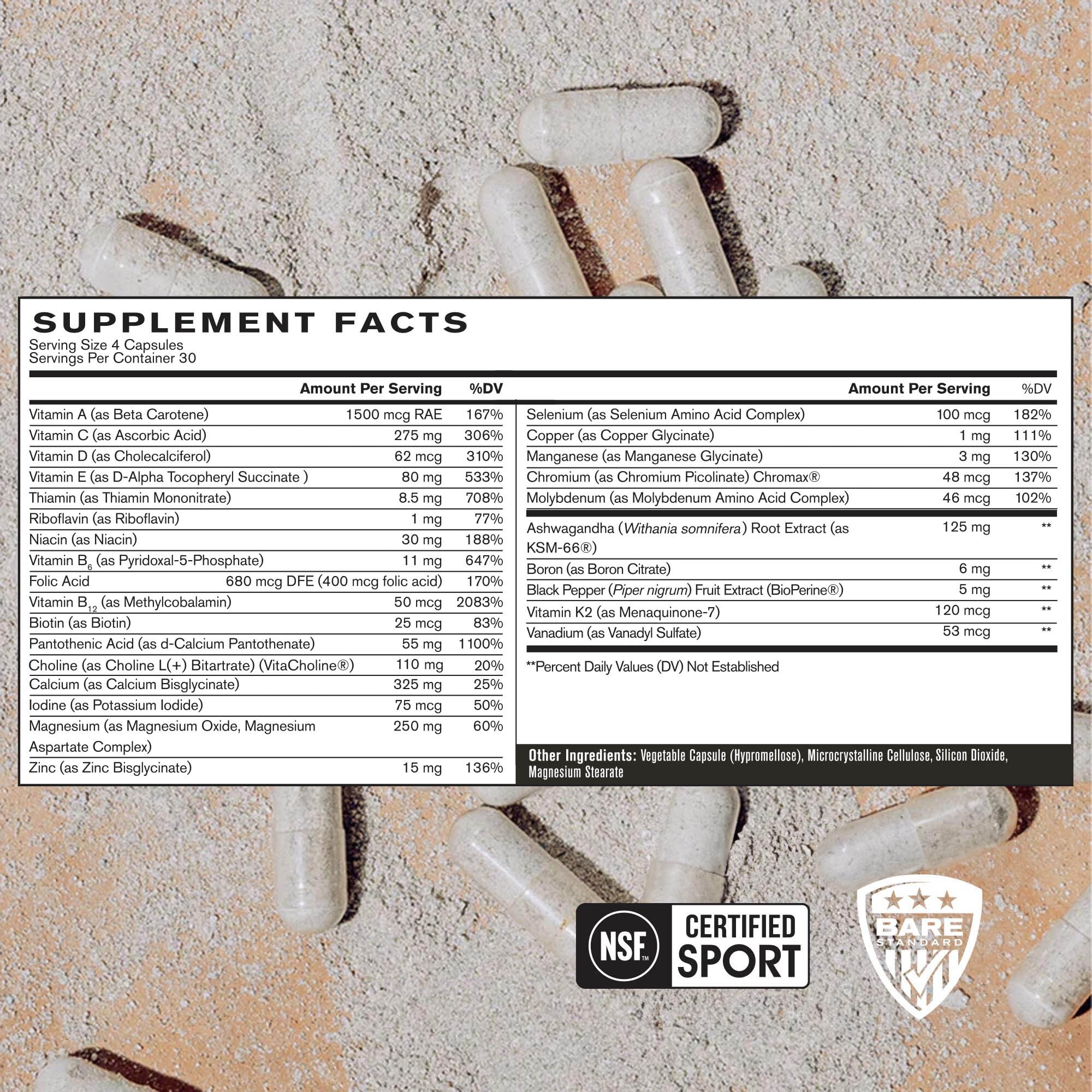 BARE PERFORMANCE NUTRITION, BPN Strong Multi-Vitamin, Foundational Health, Improved Mood and Sleep, Adaptogens, Improved Cognitive Health BARE PERFORMANCE NUTRITION buy supplements canada
