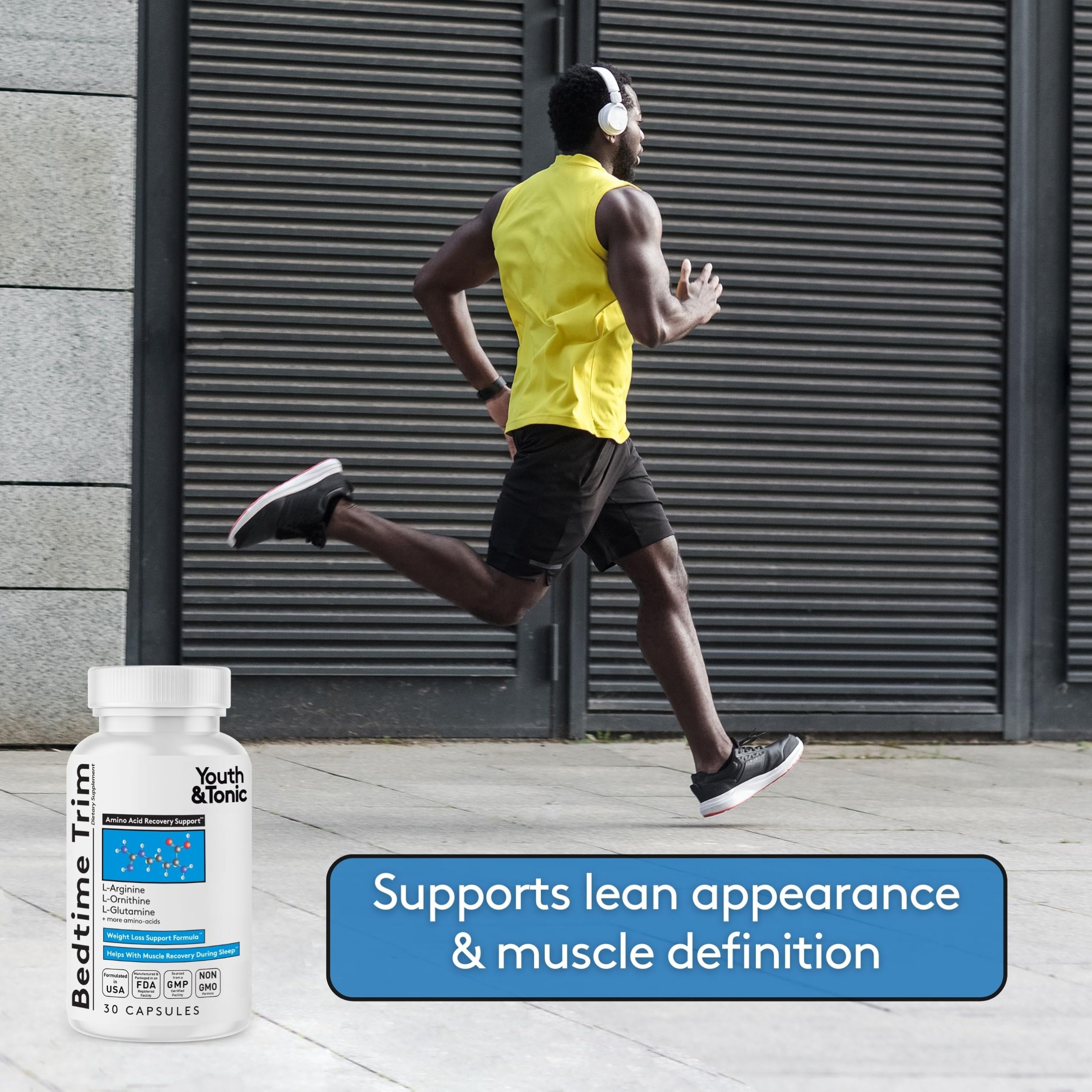 Youth & Tonic PM Bedtime Trim for Lean Appearance & Muscle Definition Support – Nighttime Amino Acids Supplement for Overnight Recovery, Men & Women, 30 Capsules Youth & Tonic buy supplements canada