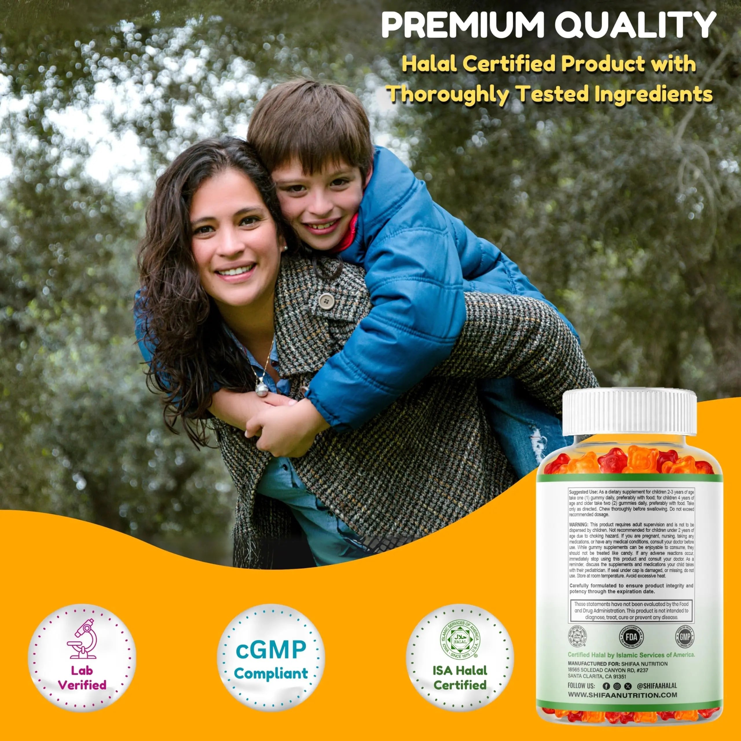 SHIFAA NUTRITION Halal Kids Multivitamin Gummies, 45-90 Days Supply, with All Essential Kids Vitamins SHIFAA NUTRITION buy supplements canada