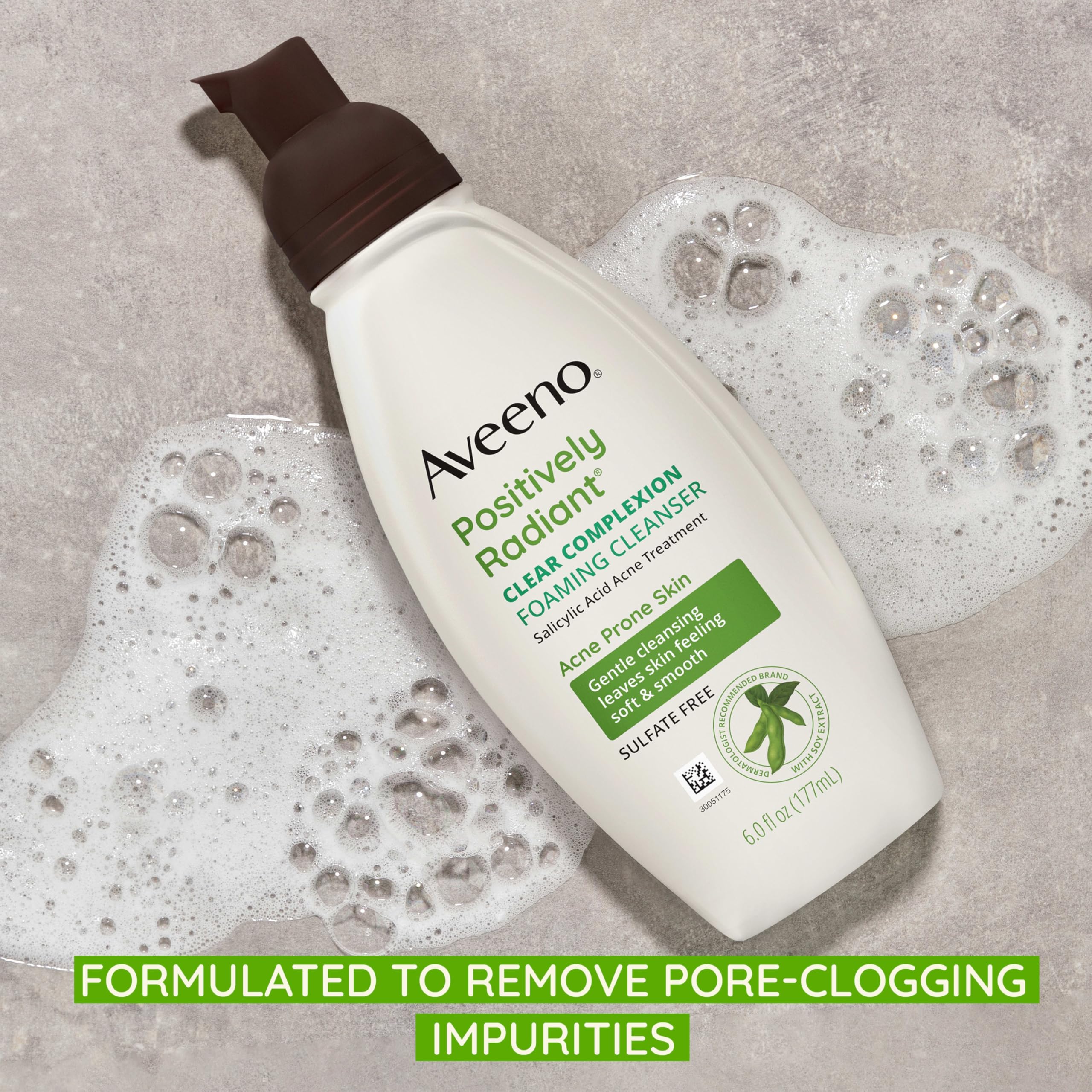 Aveeno Clear Complexion Foaming Oil-Free Facial Cleanser with Soy Extract & 0.5% Salicylic Acid, Acne Treatment Face Aveeno buy supplements canada