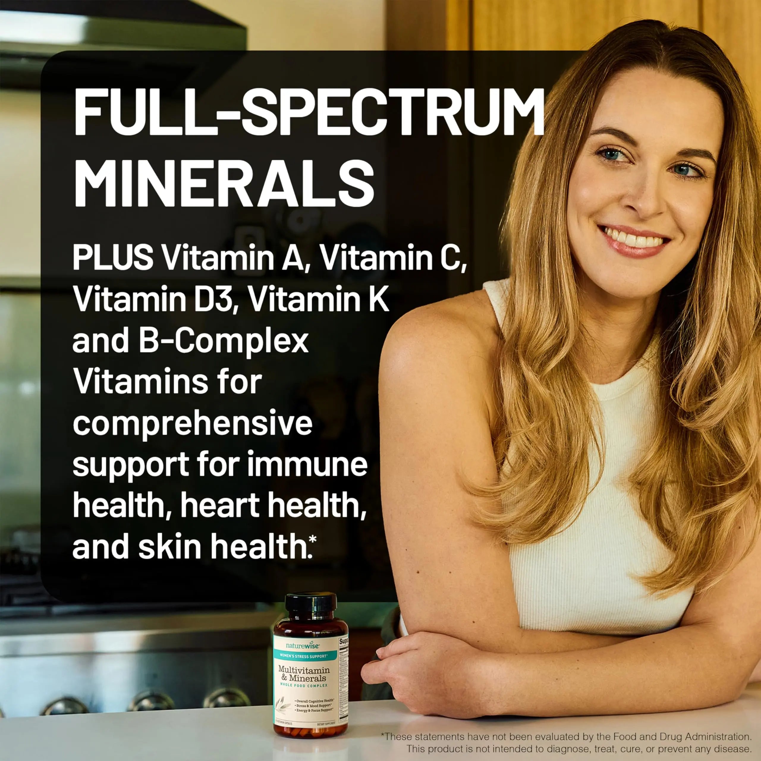 [1] NatureWise Multivitamin for Women Stress Support & Natural Minerals - 60 Ct[30-Day Supply] + [1] Omega 3 Fish Oil 1000mg + Vitamin E - Wild-Caught - 60 Softgels[30-Day Supply] NatureWise buy supplements canada
