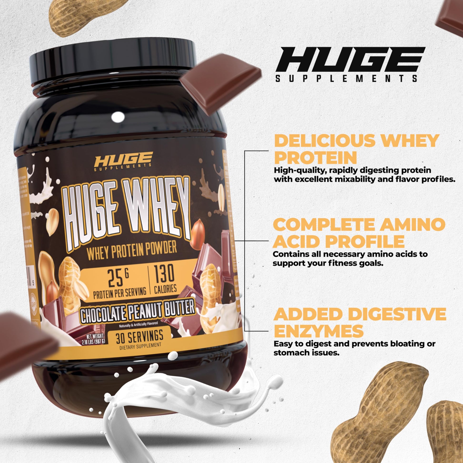 Huge Supplements Whey Protein Concentrate Powder - 25g Protein Per Serving Huge Supplements buy supplements canada