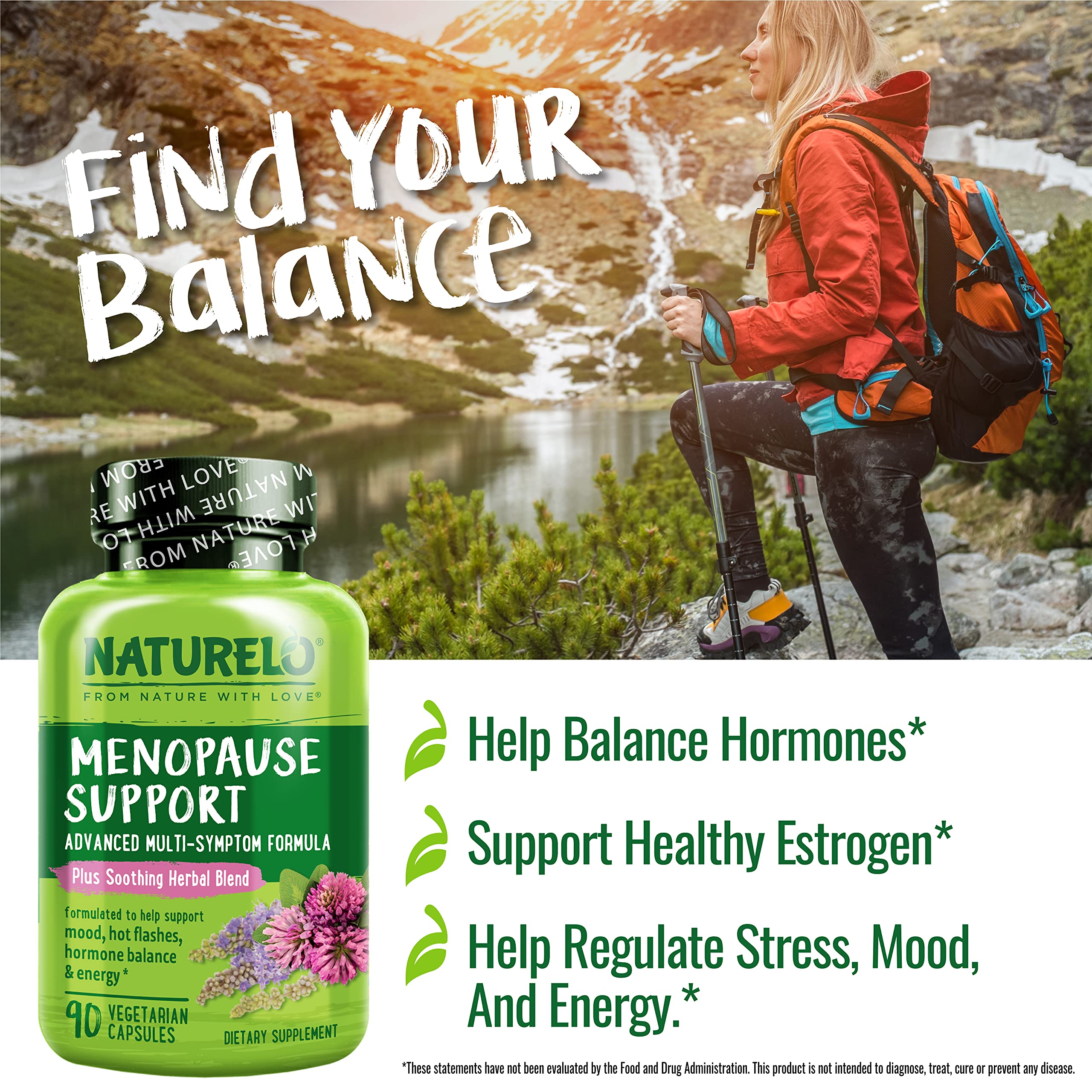 NATURELO Menopause Supplements for Women, Herbal Blend with Black Cohosh for Menopause Hot Flashes Advanced Estrogen Multi-Symptom Formula 90 Capsules NATURELO buy supplements canada