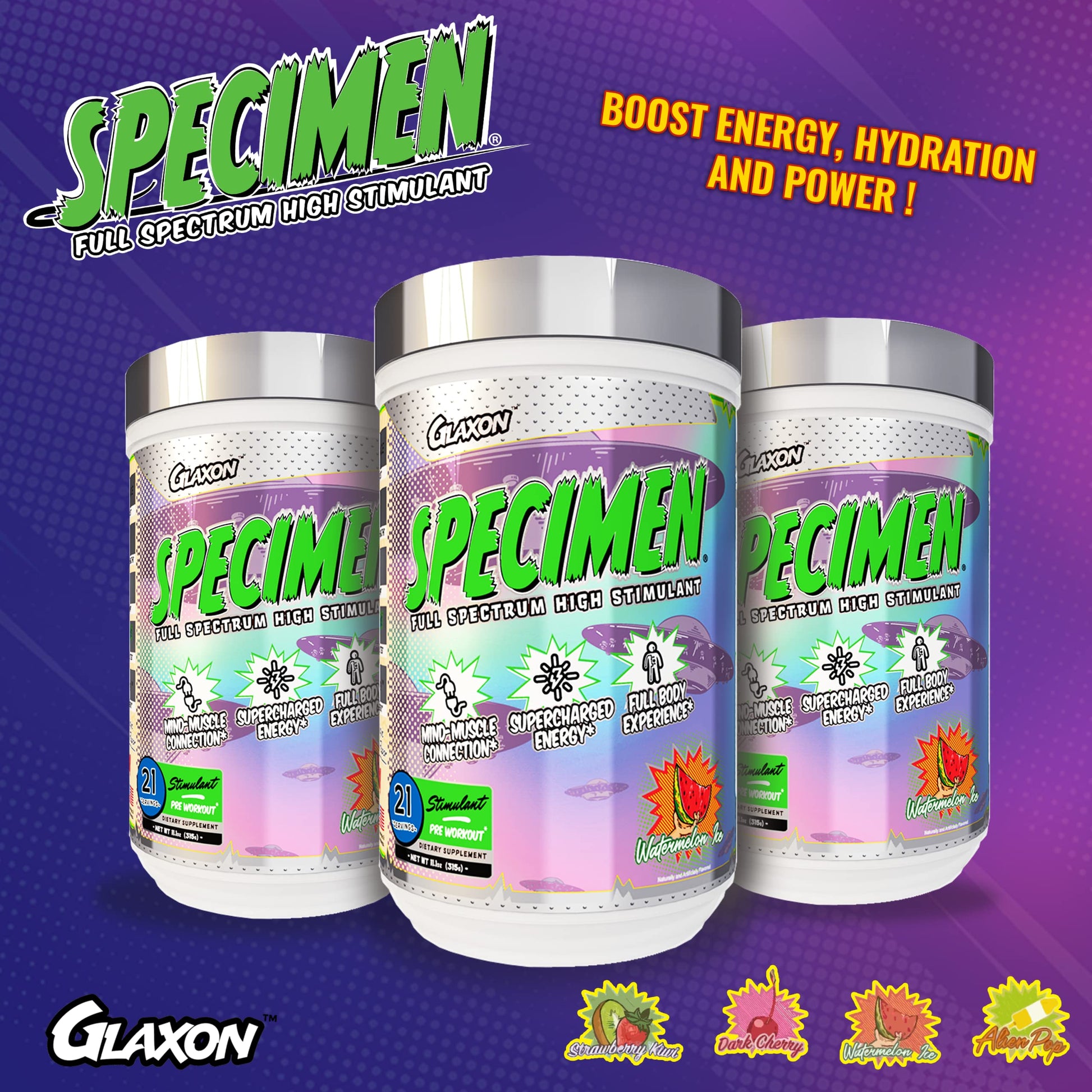 Glaxon Specimen High Stimulant Pre Workout Powder, Preworkout with 300mg Caffeine Glaxon buy supplements canada