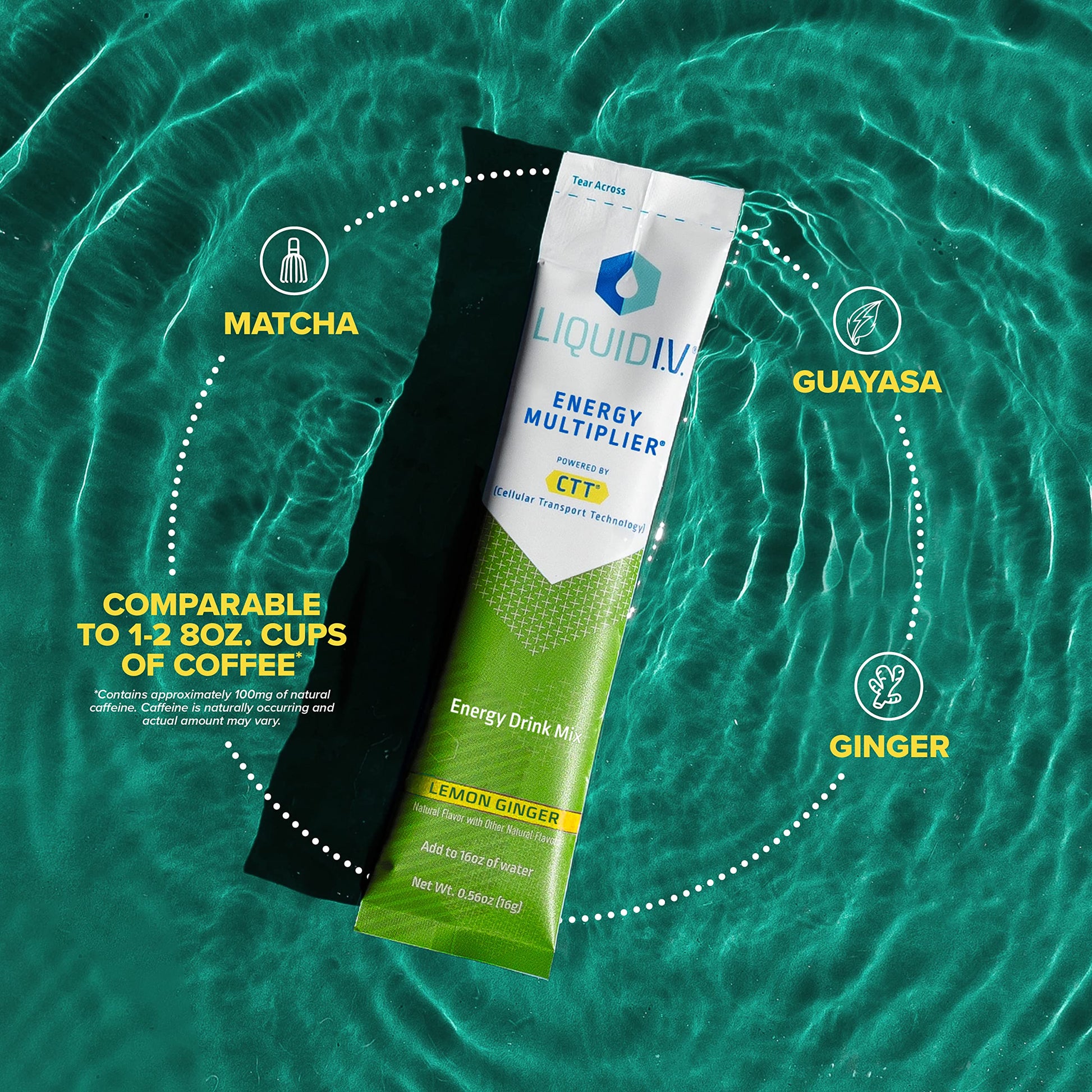 Liquid I.V. Hydration + Energy Multiplier - Lemon Ginger - Hydration Powder Packets Liquid I.V. buy supplements canada