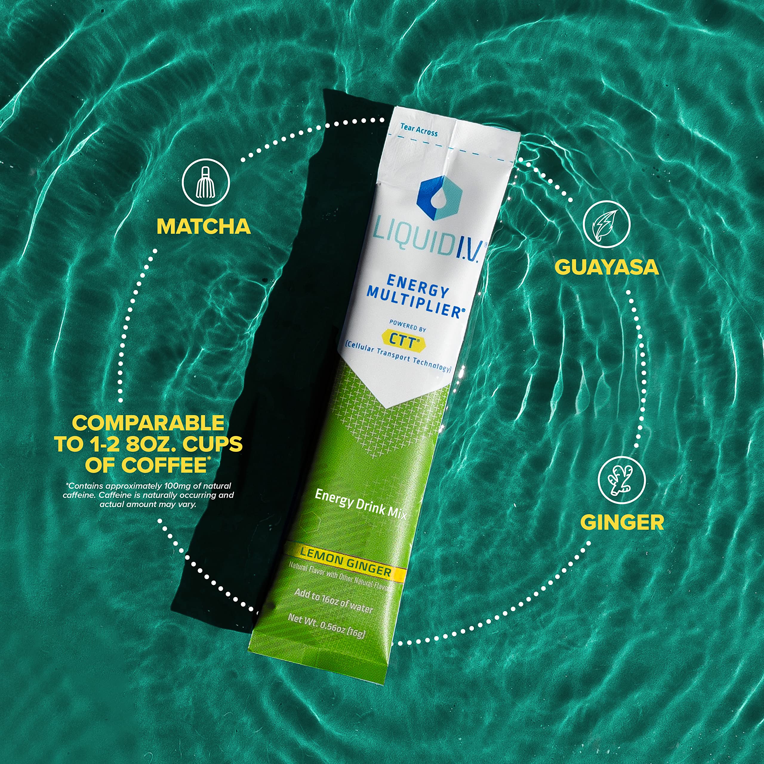 Liquid I.V. Hydration + Energy Multiplier - Lemon Ginger - Hydration Powder Packets Liquid I.V. buy supplements canada