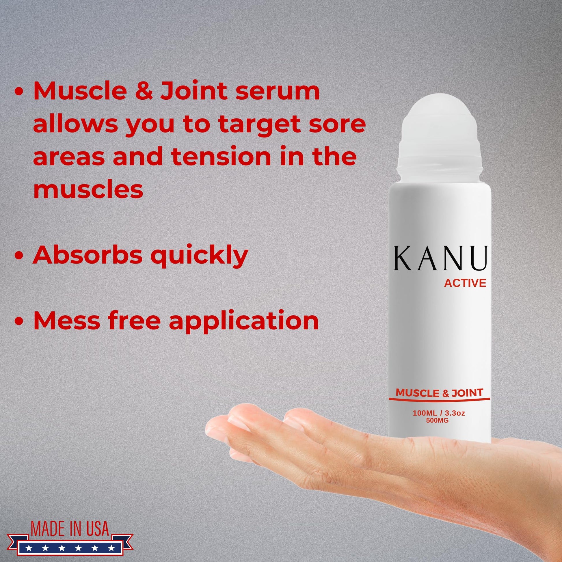 Muscle & Joint Relief Roll-On Cooling Serum- 3.3 oz- Fast Absorbing Pain Relief for Sore Muscles and Joints- Workout Recovery and Joint Support for Athletes and Active Lifestyles KANU buy supplements canada