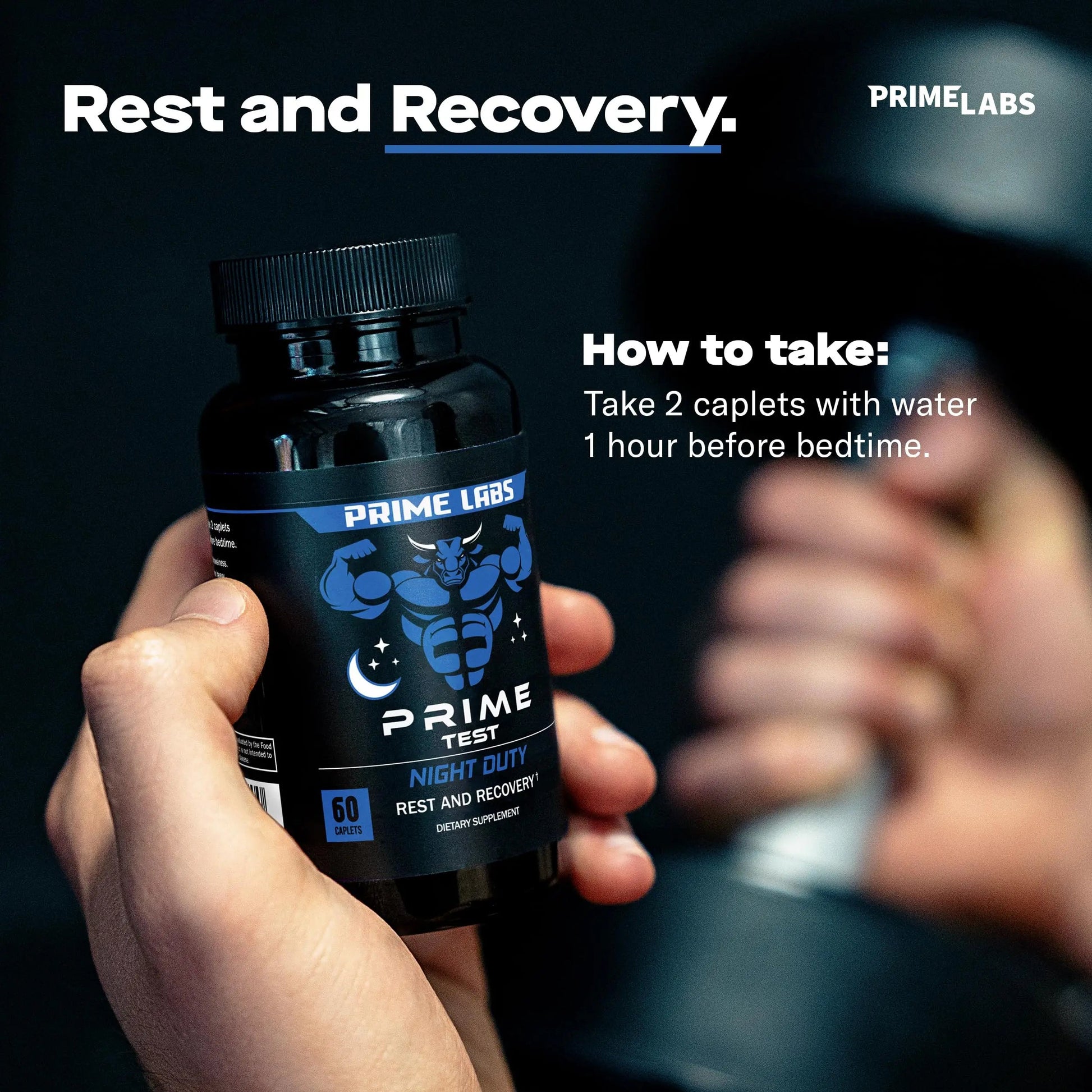 Prime Labs Night Duty - Nighttime Testosterone Booster & Sleep Support - PM Rest & Muscle Recovery Supplements - 60 Count Prime Labs buy supplements canada