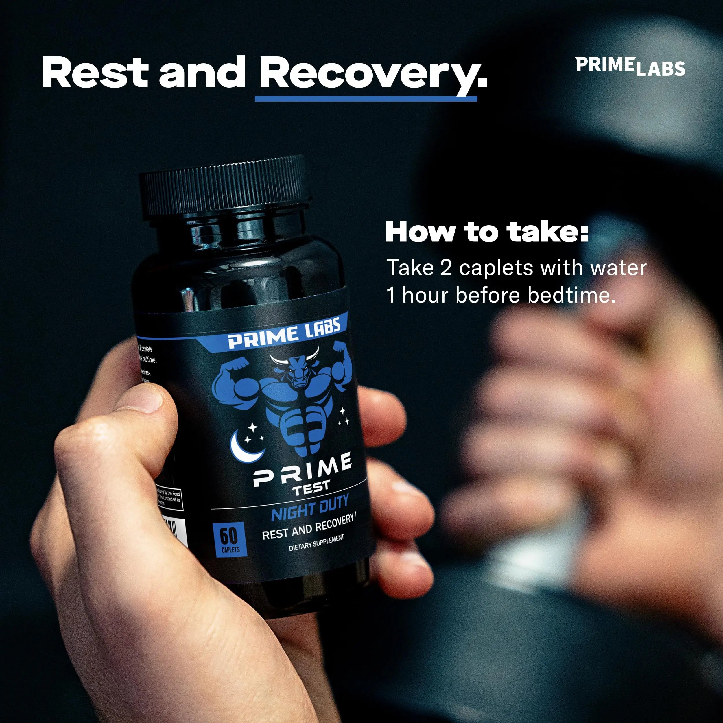 Prime Labs Night Duty - Nighttime Testosterone Booster & Sleep Support - PM Rest & Muscle Recovery Supplements - 60 Count Prime Labs buy supplements canada