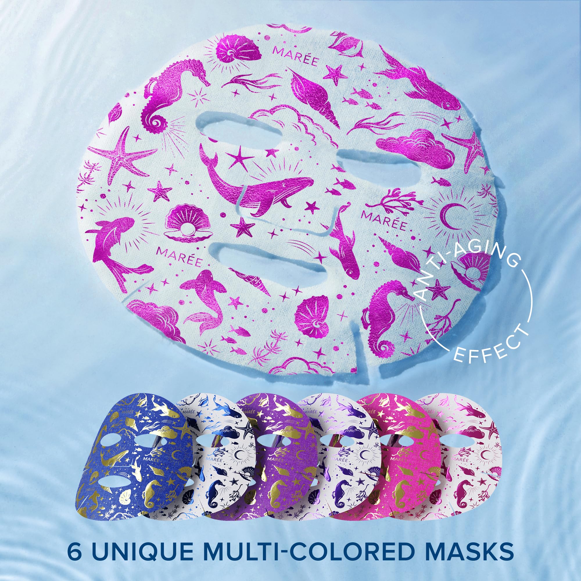 MAREE Collagen Facial Mask with Hyaluronic Acid — Sheet Face Mask Skincare — Centella Asiatica, Green & Red Algae Extract MAREE buy supplements canada