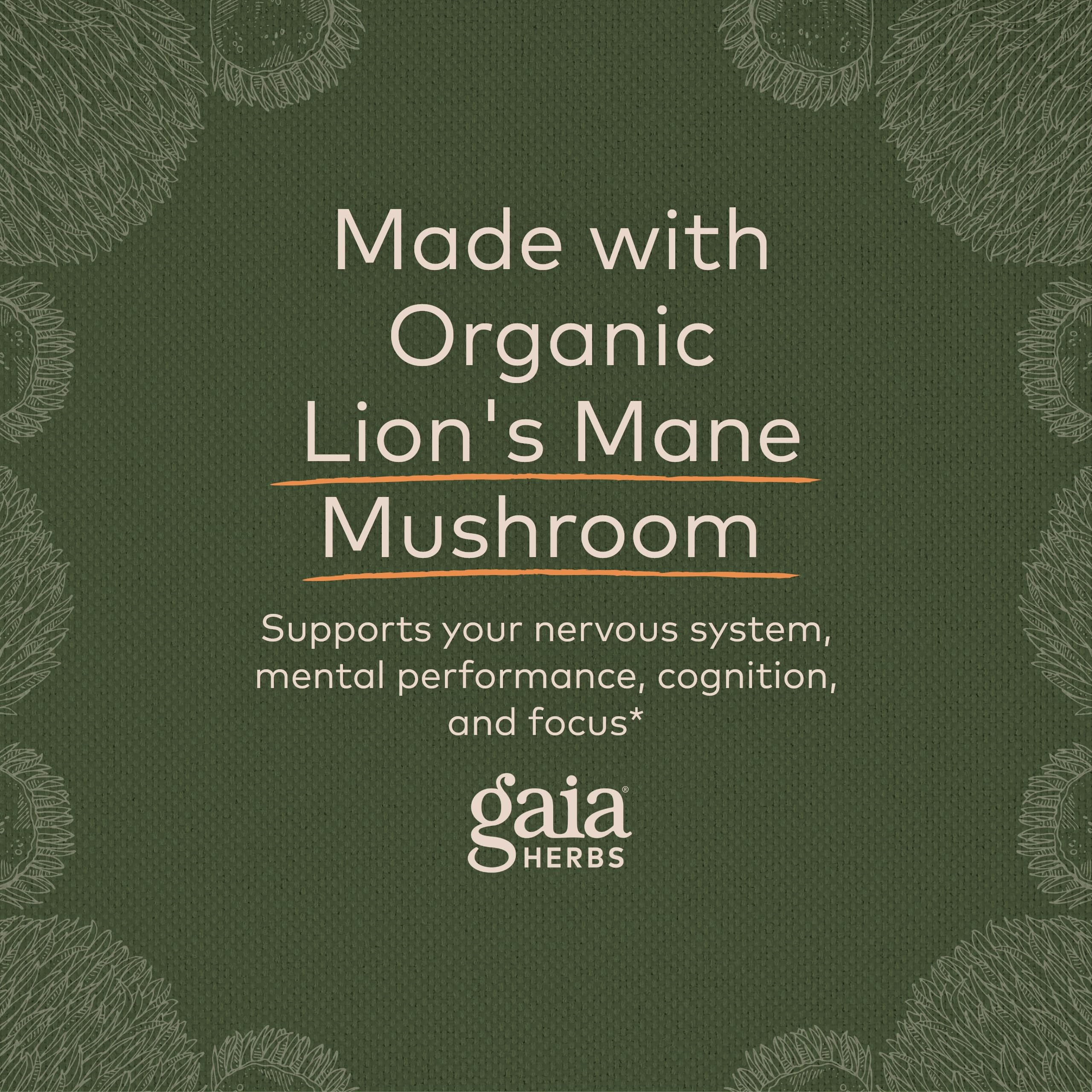 Gaia Herbs Organic Lion’s Mane Mushroom - Brain and Nerve Support Supplement Gaia Herbs buy supplements canada