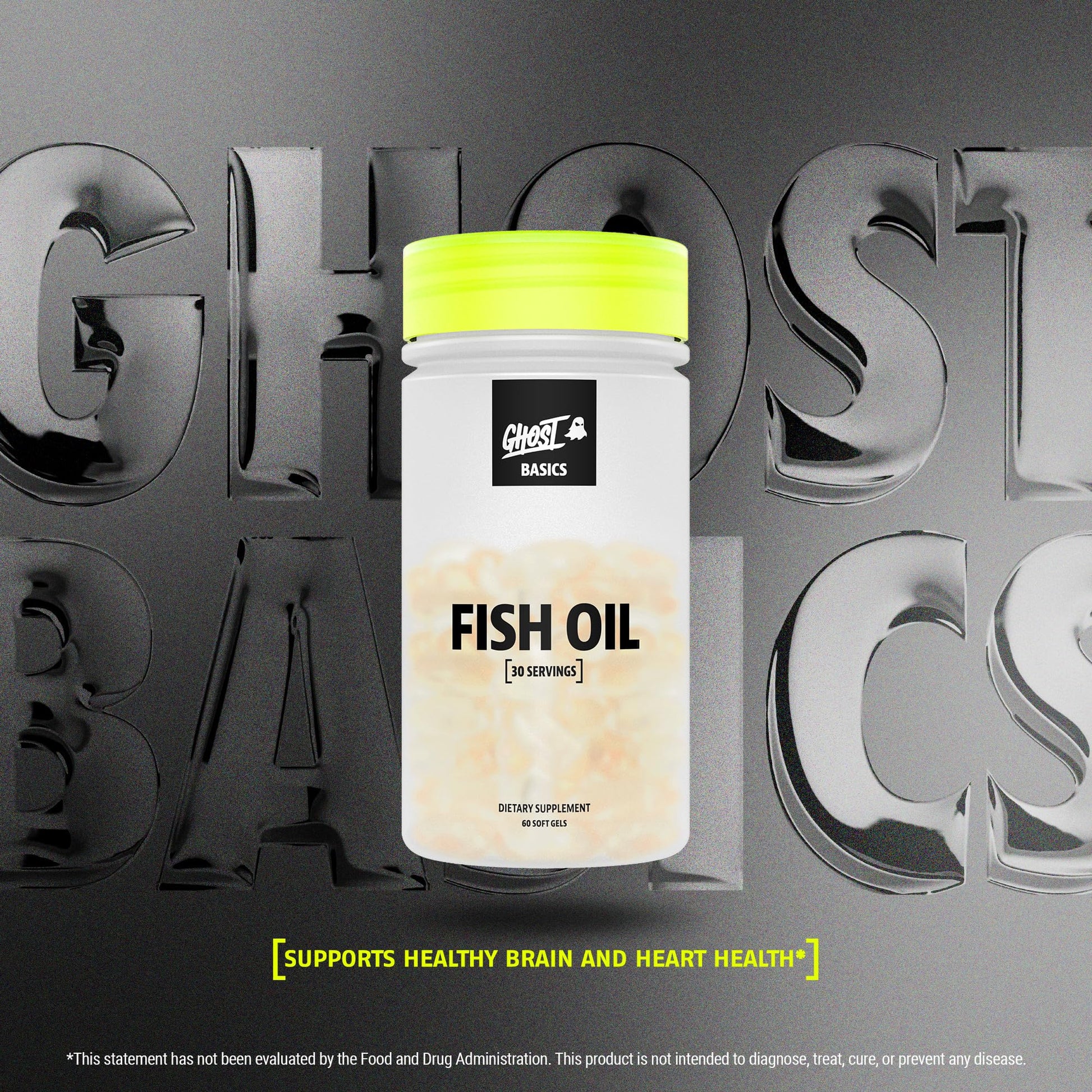GHOST Basics Fish Oil Supplement, 3000MG Daily Omega 3 Fatty Acids with DHA & EPA for Brain, Heart Health & Immunity Support - Gluten-Free & Soy-Free - 60 Enteric Coated Softgels GHOST buy supplements canada