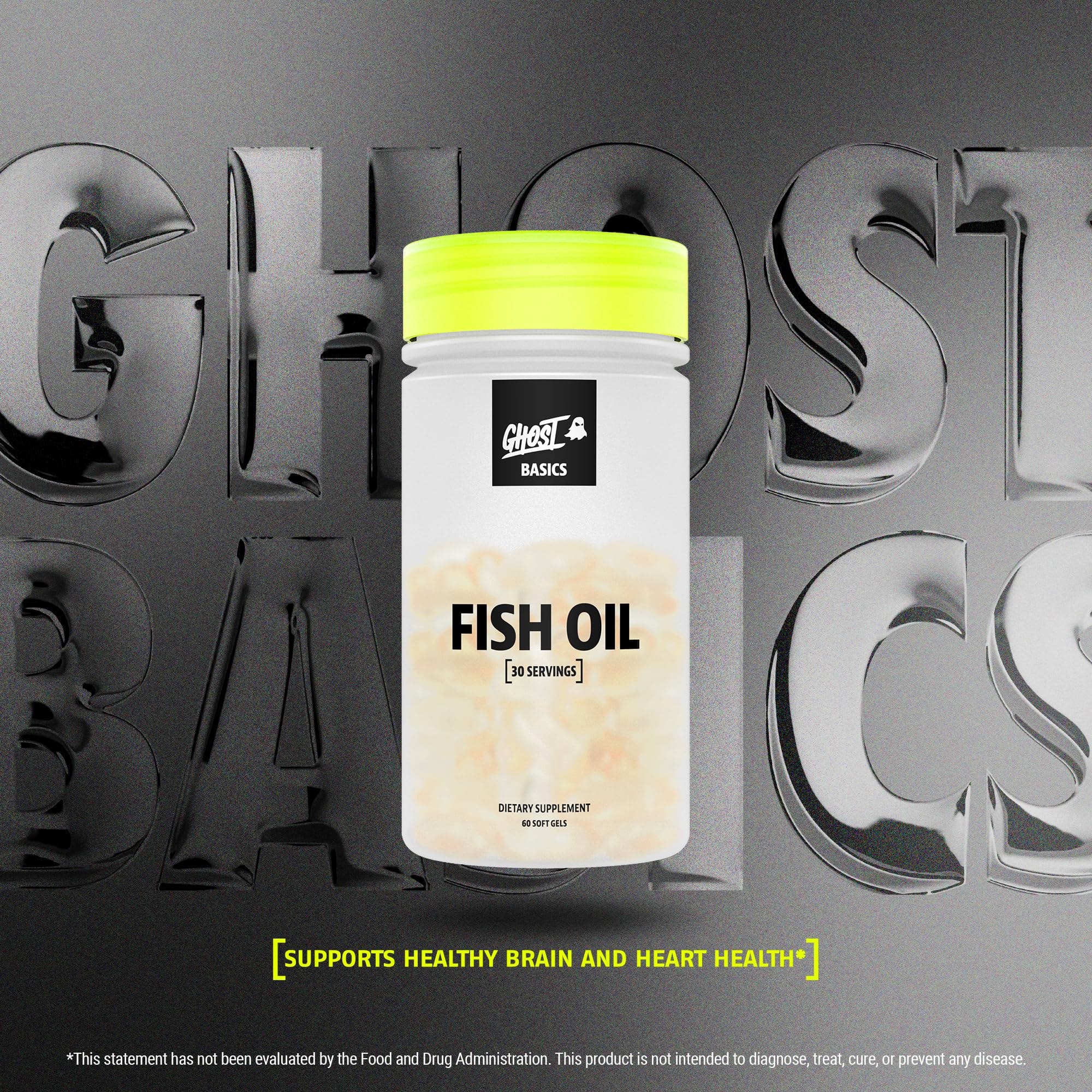 GHOST Basics Fish Oil Supplement, 3000MG Daily Omega 3 Fatty Acids with DHA & EPA for Brain, Heart Health & Immunity Support - Gluten-Free & Soy-Free - 60 Enteric Coated Softgels GHOST buy supplements canada