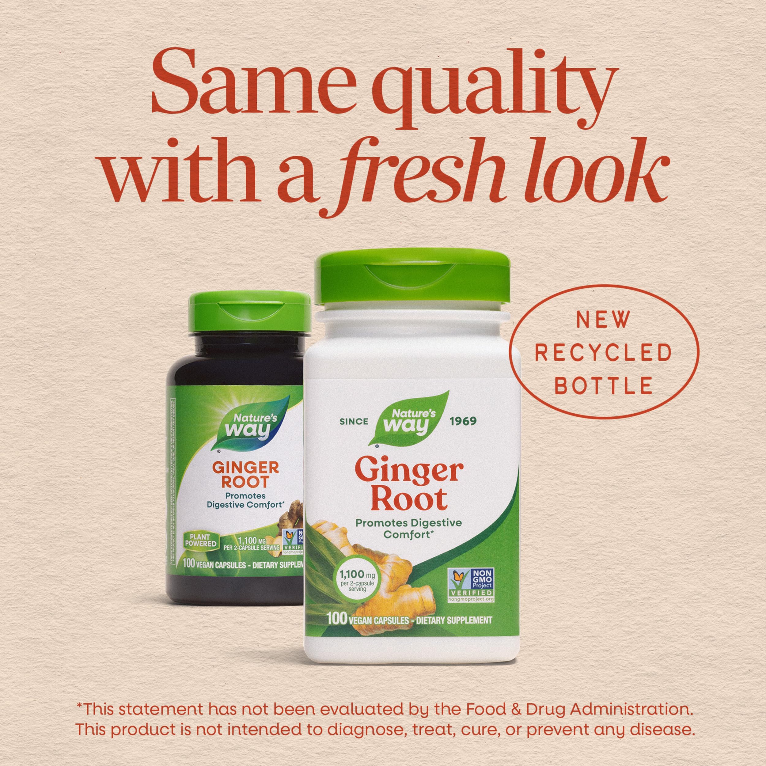 Nature’s Way Ginger Root Capsules, 1100 mg per 2-Capsule Serving Ginger Supplement for Digestive Comfort and Motion-Related Nausea Support Nature's Way buy supplements canada