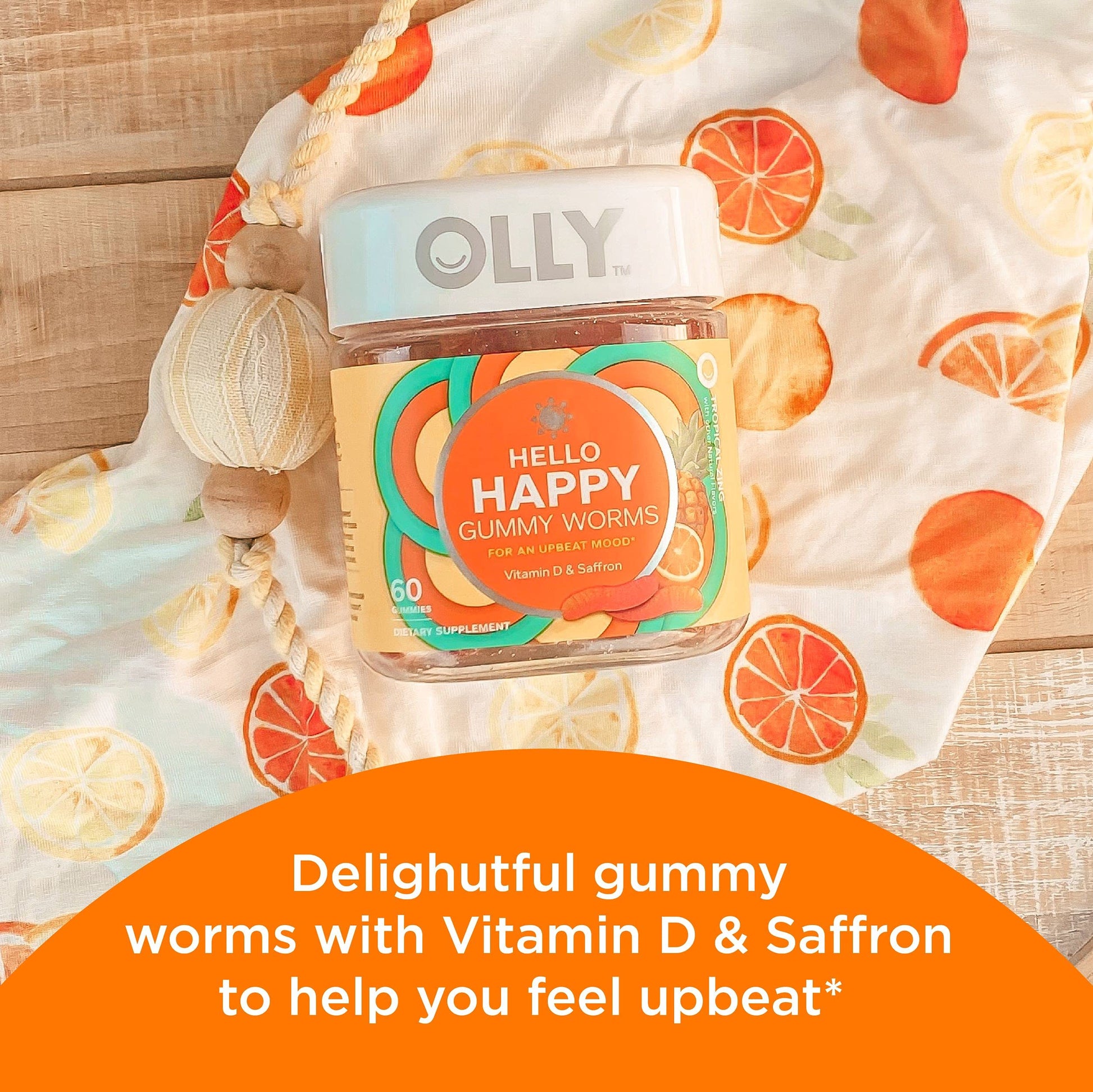 OLLY Daily Energy Gummy, Caffeine Free, Vitamin B12, CoQ10, Goji Berry, Adult Chewable Supplement & Hello Happy Gummy Worms, Mood Balance Support, Vitamin D, Saffron, Adult Chewable Supplement OLLY buy supplements canada