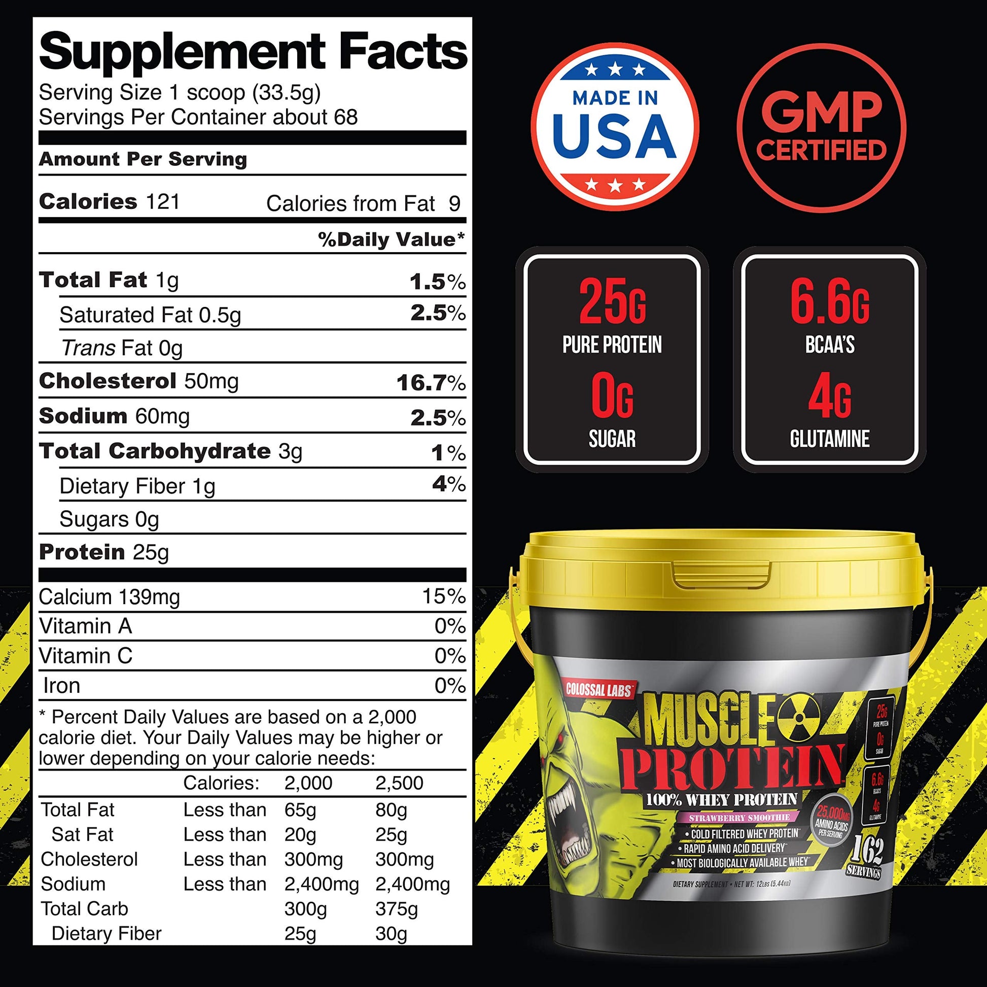 COLOSSAL LABS Whey Protein Powder [15 lbs/Pack of 1]–Strawberry Protein, Cold Filtered COLOSSAL LABS buy supplements canada