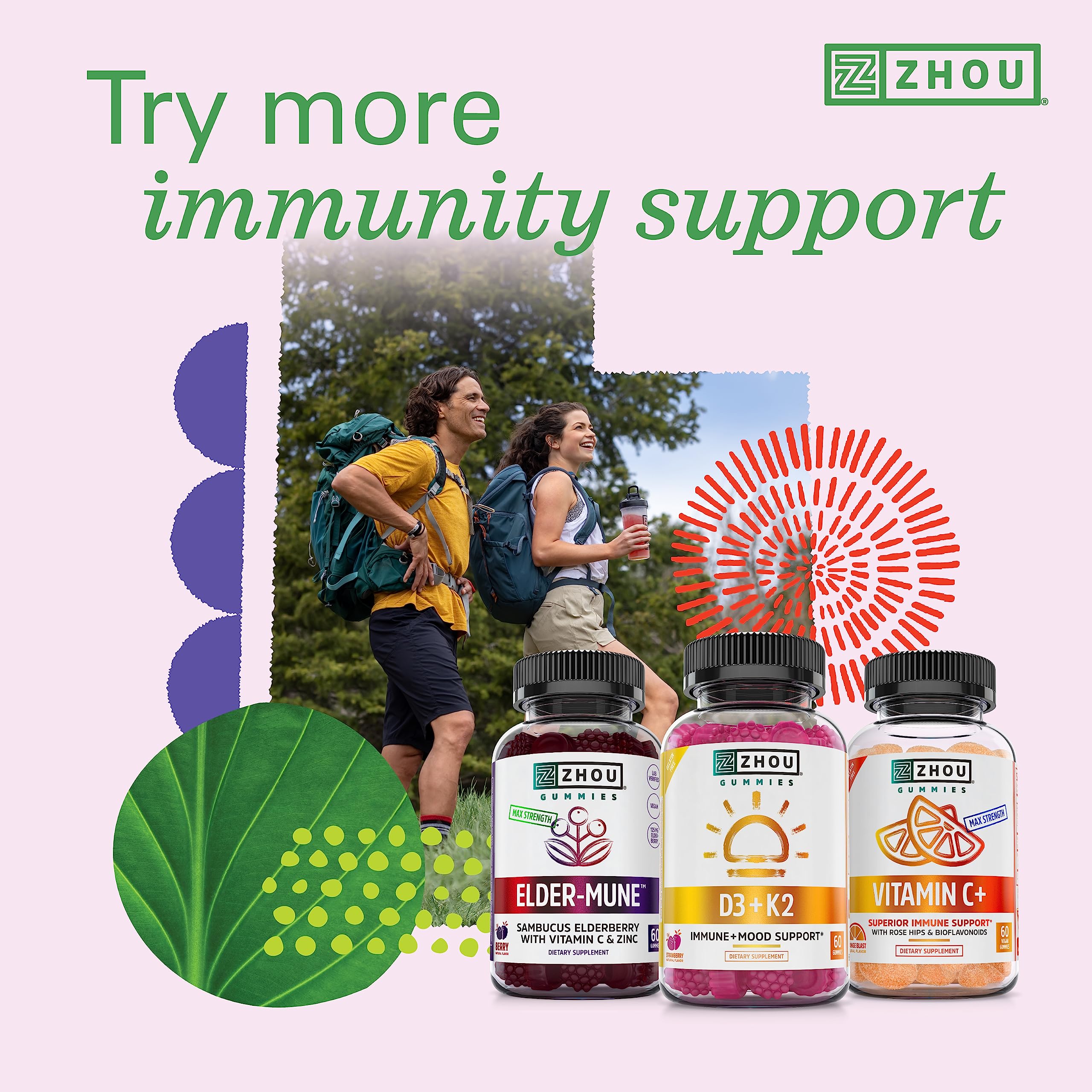 Zhou Nutrition Vitamin D3 K2, Bone and Heart Health Formula 5000 IU Vitamin D3 & 90 mcg Zhou Nutrition buy supplements canada