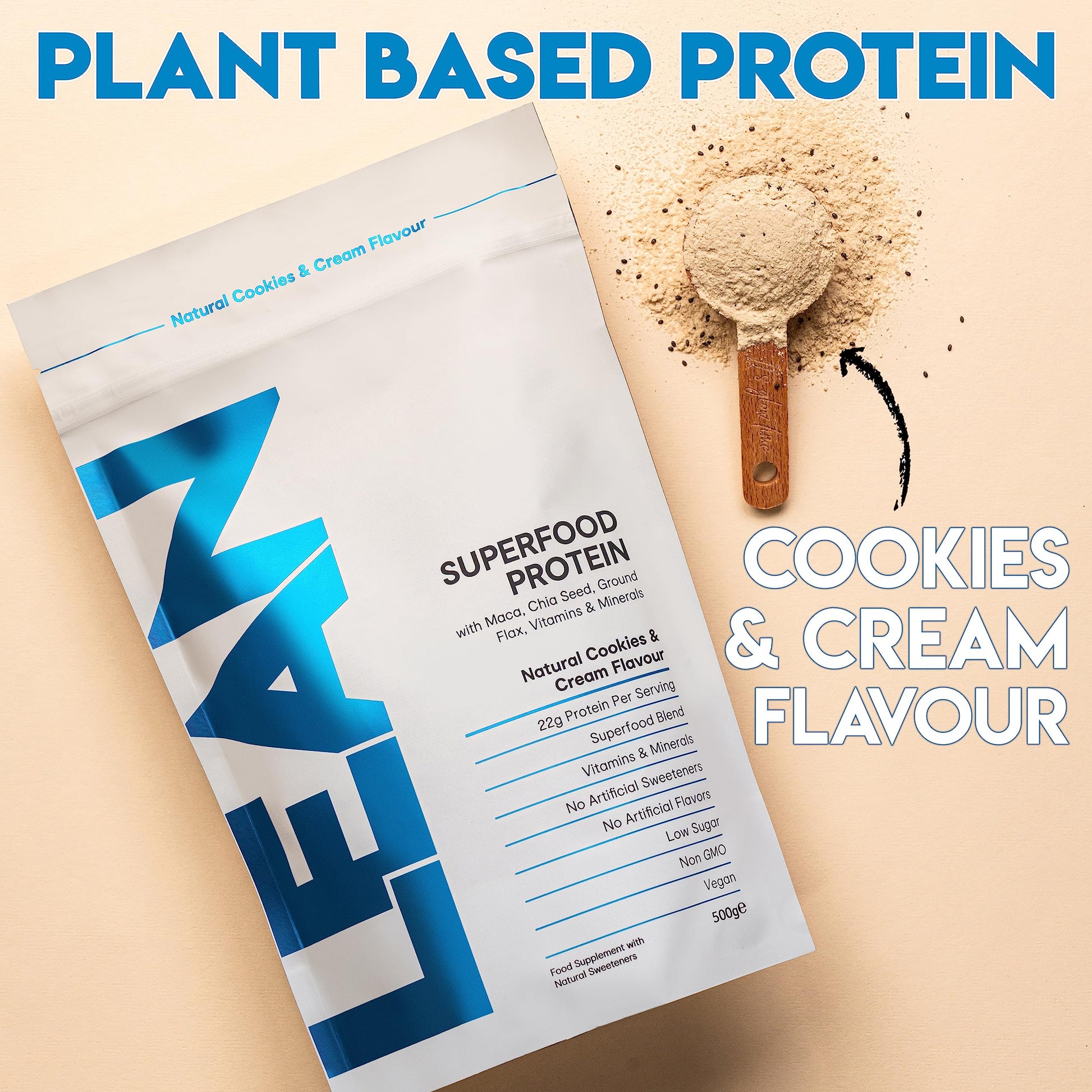 LEAN with Lilly Superfood Protein Vegan Protein Plant Based Protein Cookies and Cream Flavour 500g Lean With Lilly buy supplements canada