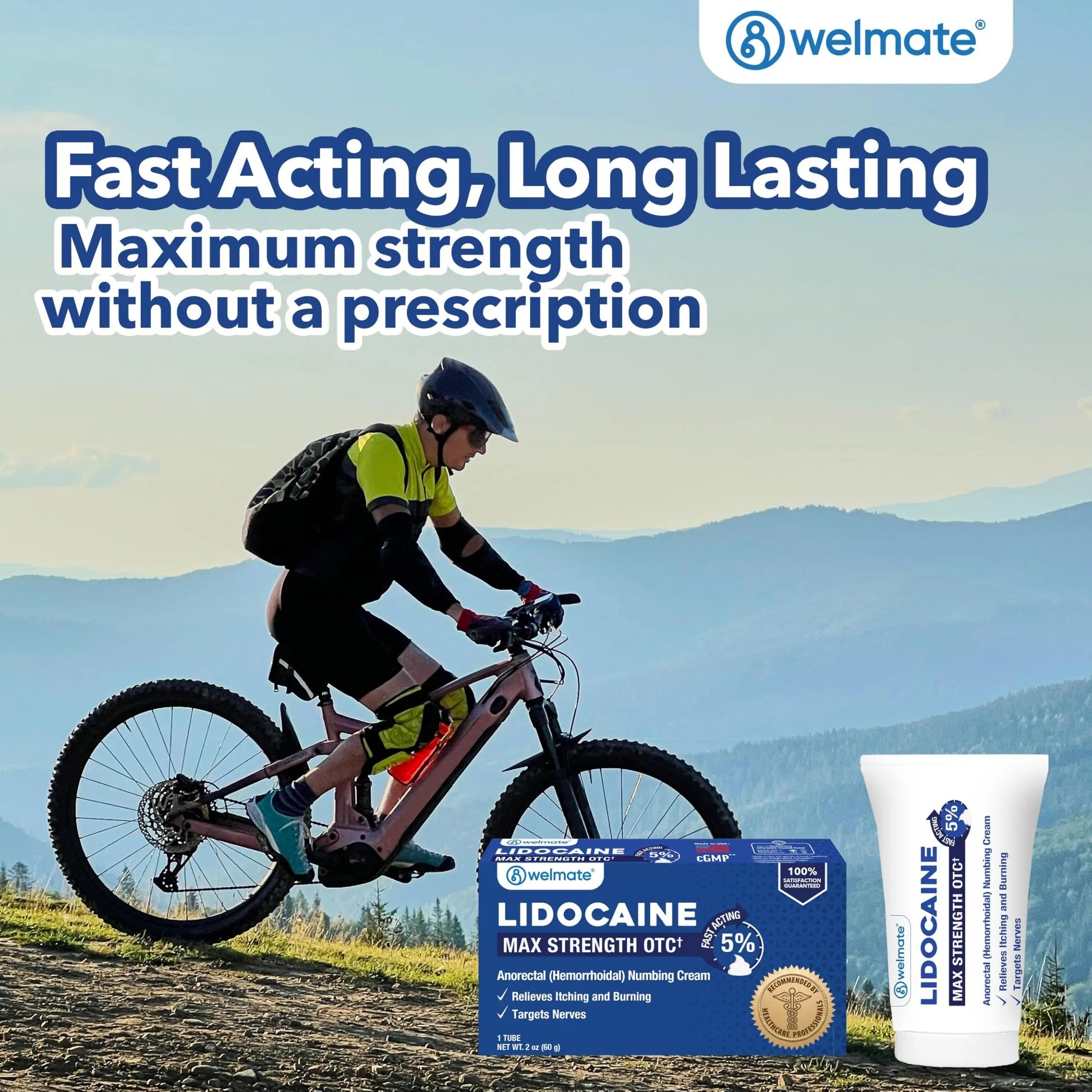 WELMATE 5% Lidocaine Cream for Hemorrhoids – Fast-Acting Lidocaine Numbing Cream & Topical Analgesic Cream for Anorectal Itch Relief, Unscented, Child Resistant Packaging 2 oz (60g) WELMATE buy supplements canada